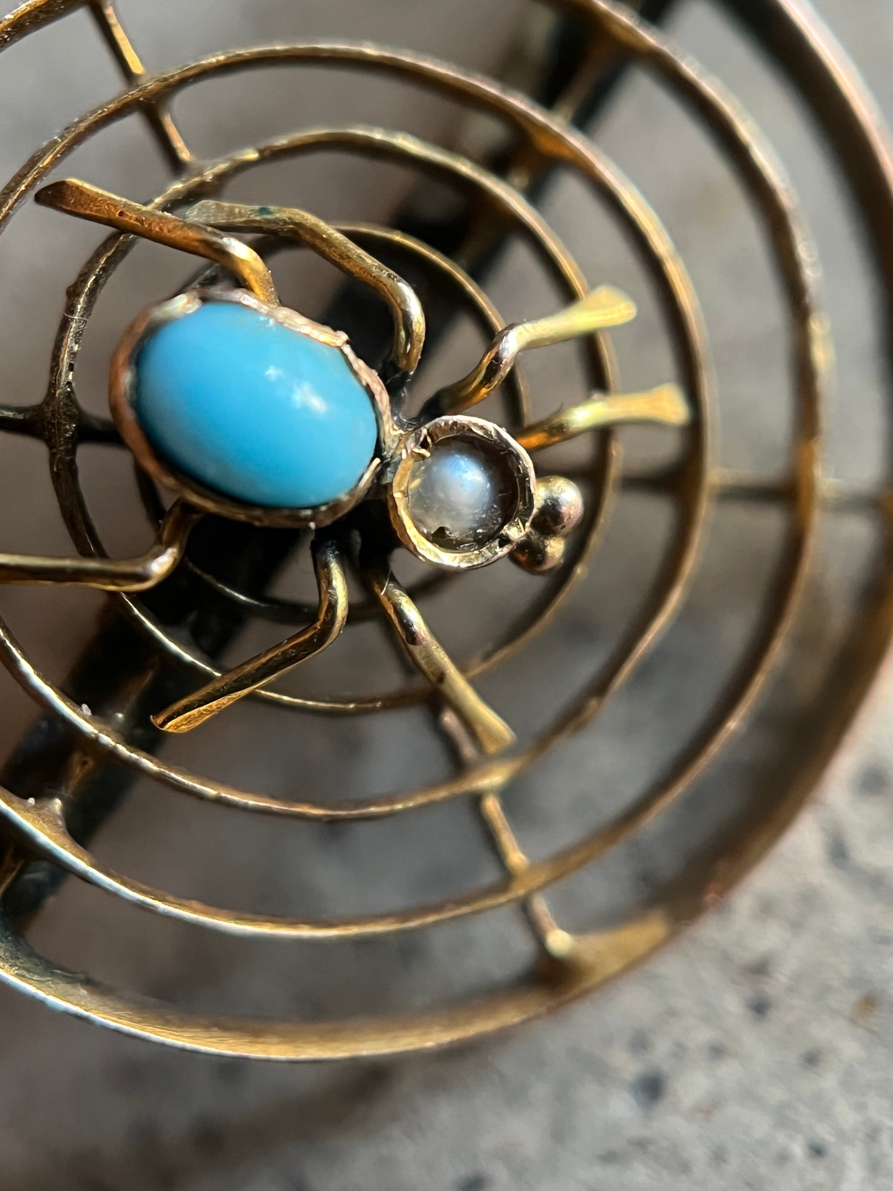 c. 1900s-1910s 9k Gold Spider Brooch