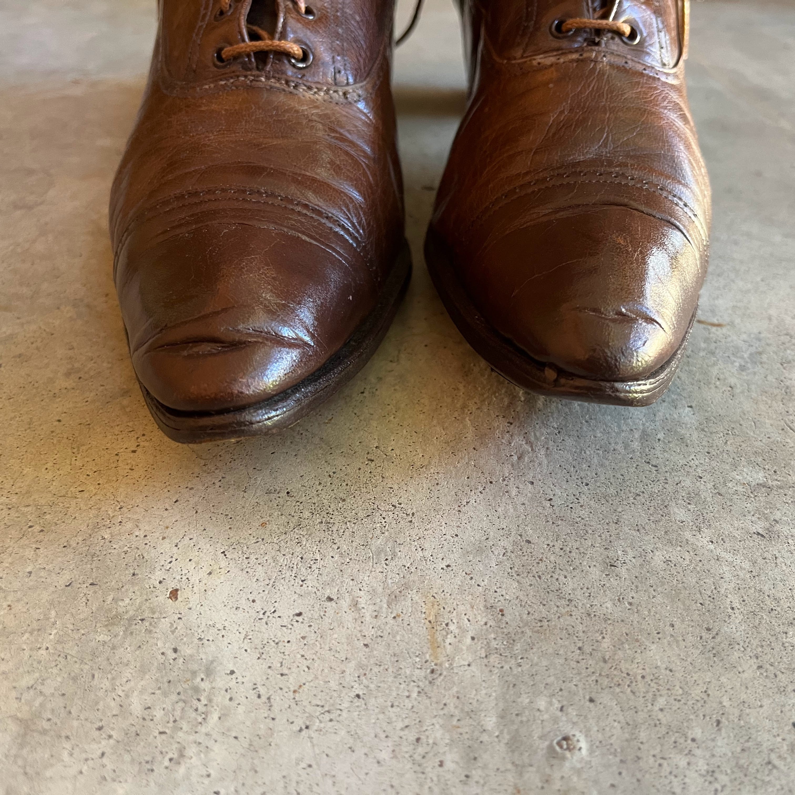 c. 1910s Brown Boots | Approx Sz 8.5-9