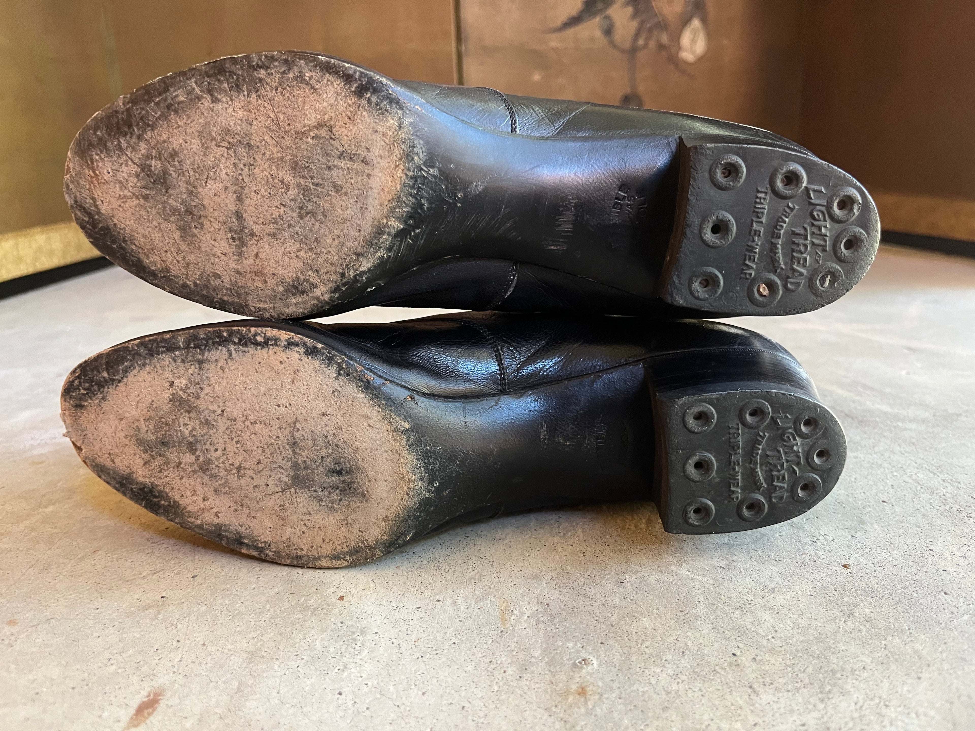 c. 1930s Black Boots | Approx Sz 7