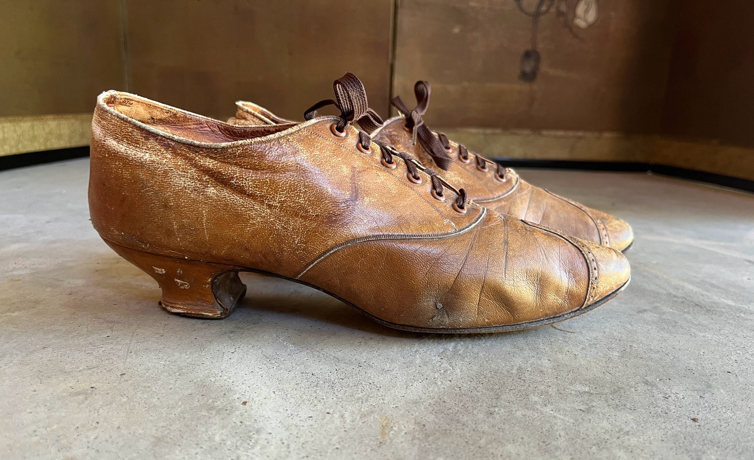 c. 1890s-1900s Brown Oxfords | Approx Sz 7