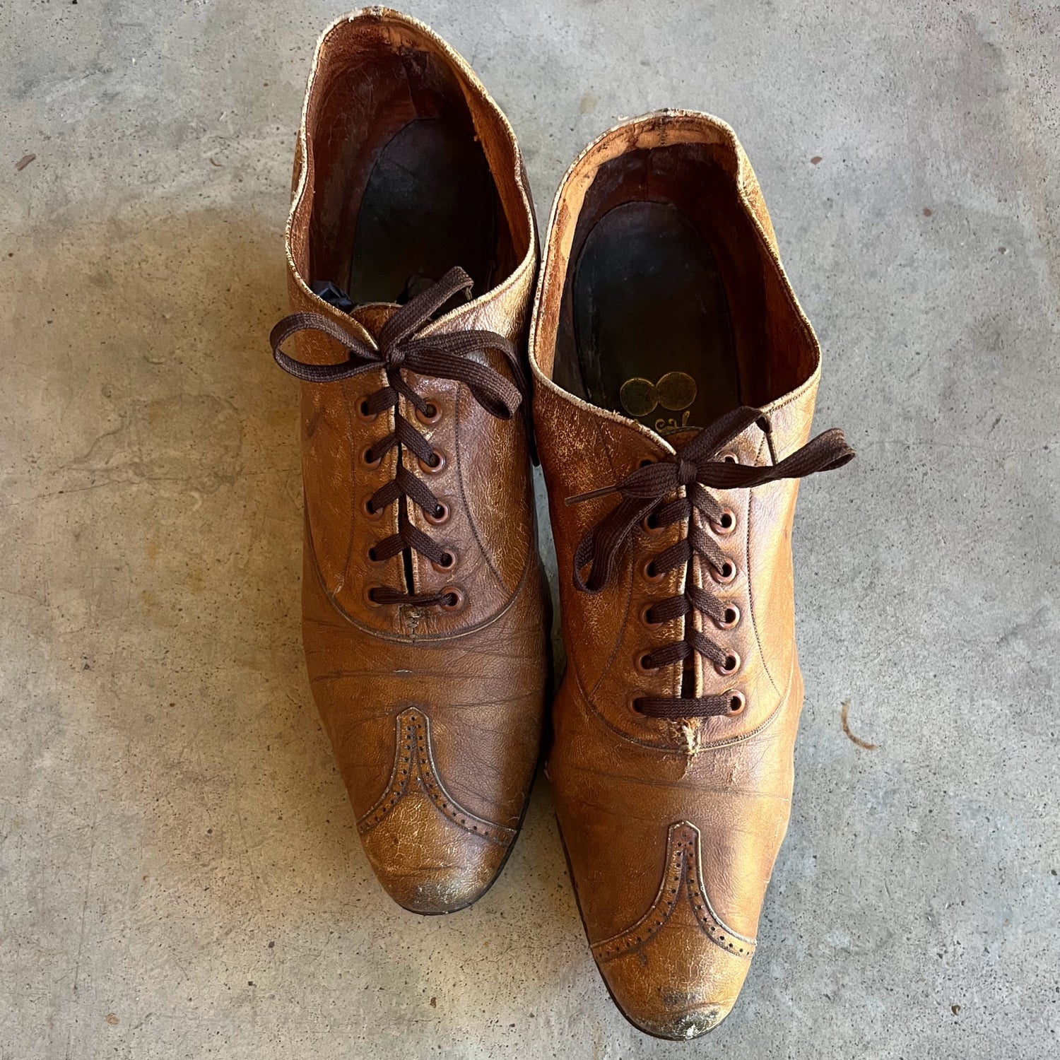c. 1890s-1900s Brown Oxfords | Approx Sz 7