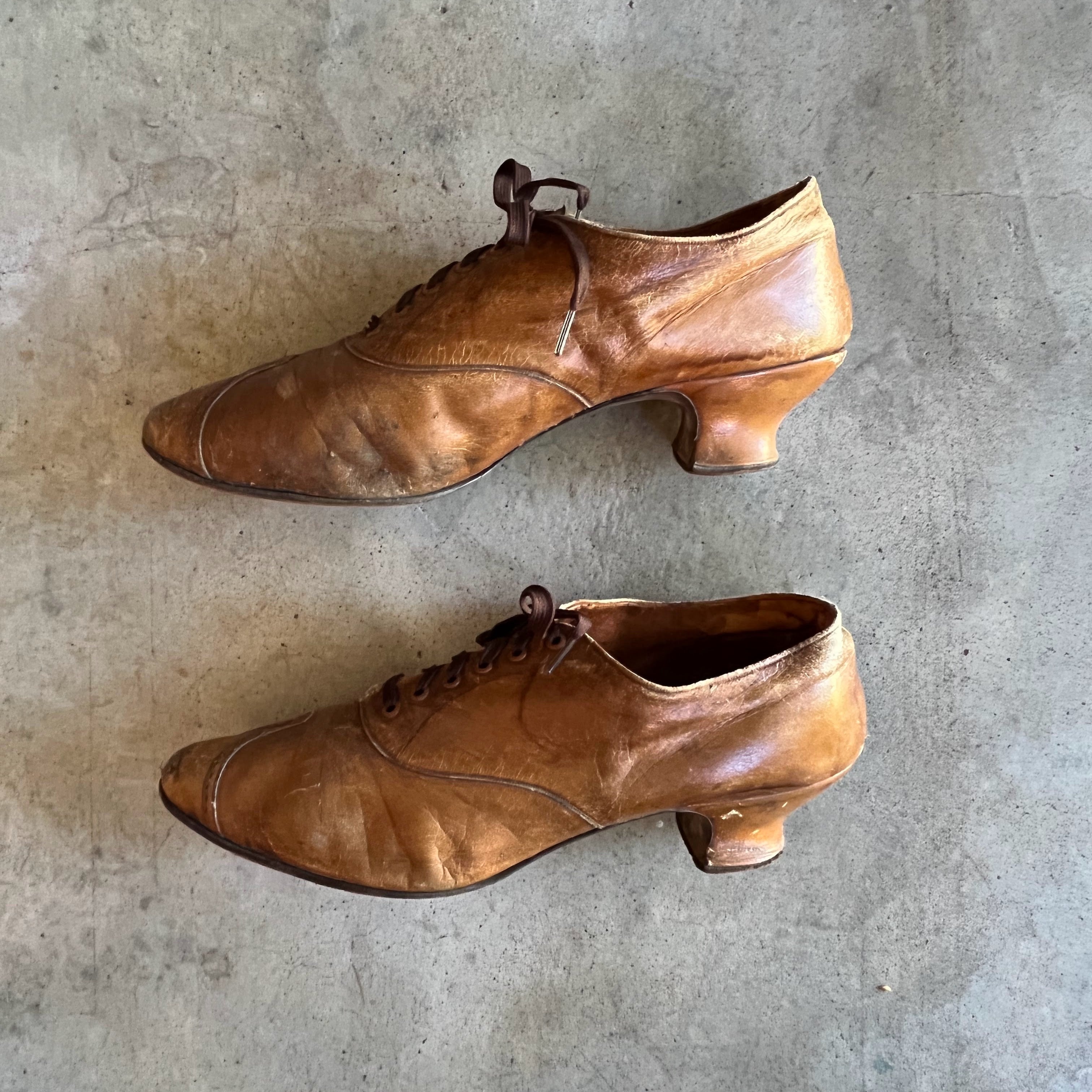 c. 1890s-1900s Brown Oxfords | Approx Sz 7