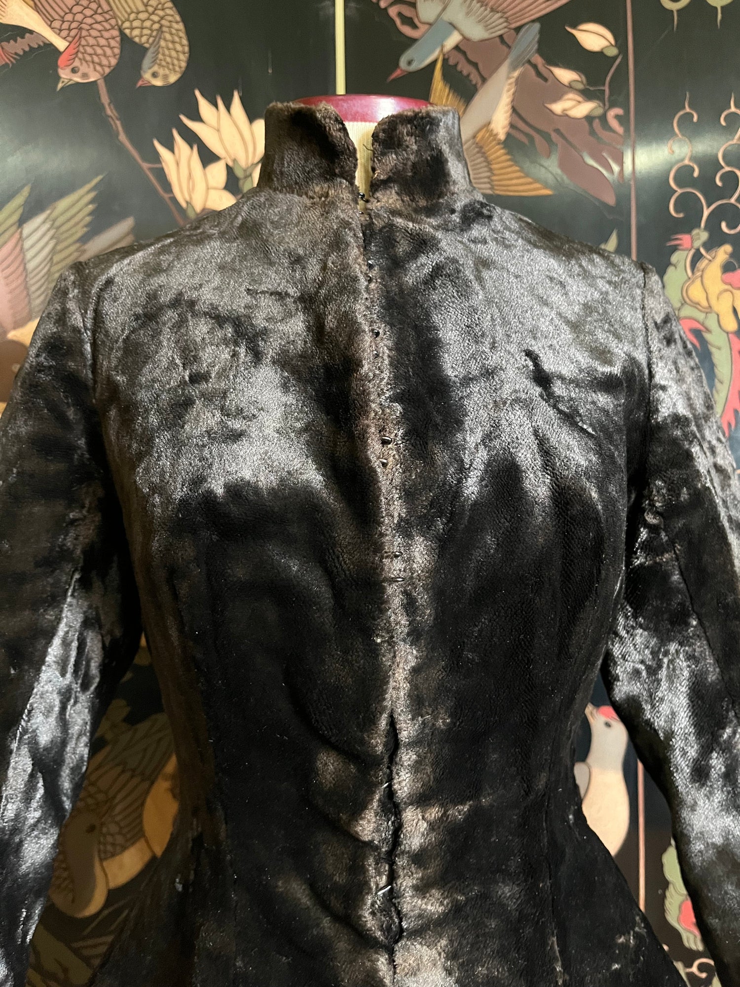 c. 1890s Faux Seal Plush Jacket