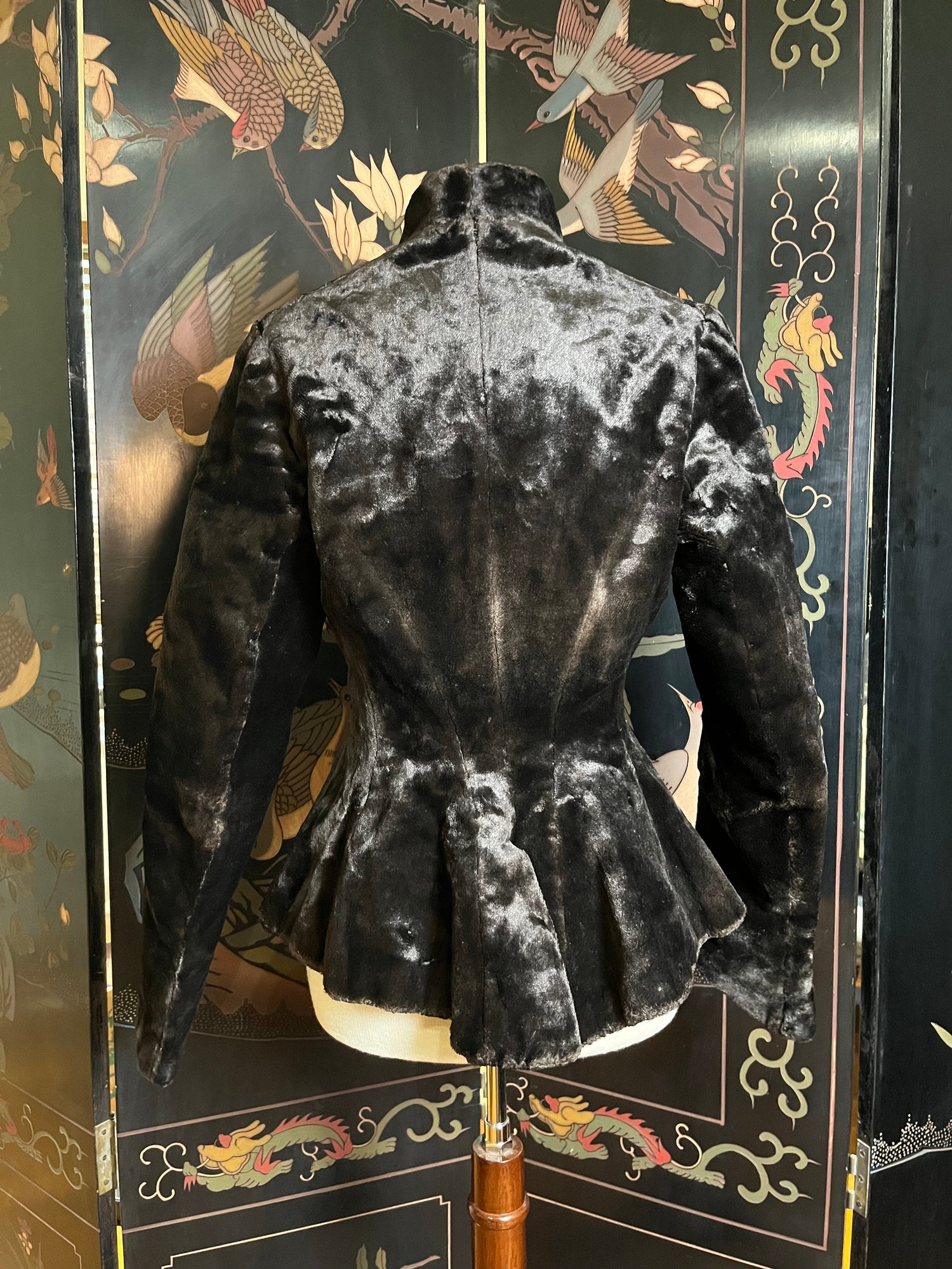 c. 1890s Faux Seal Plush Jacket