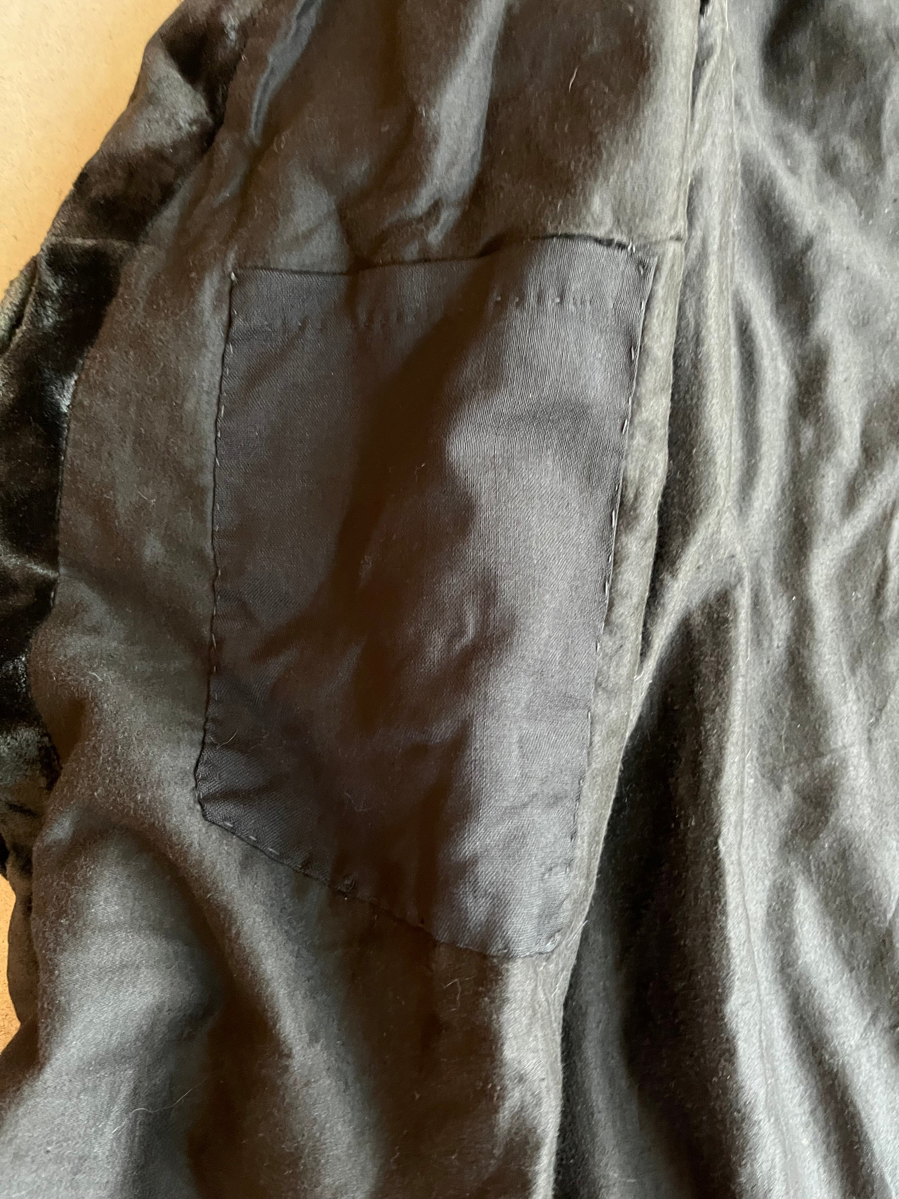 c. 1910s-1920s Faux Seal Plush Coat