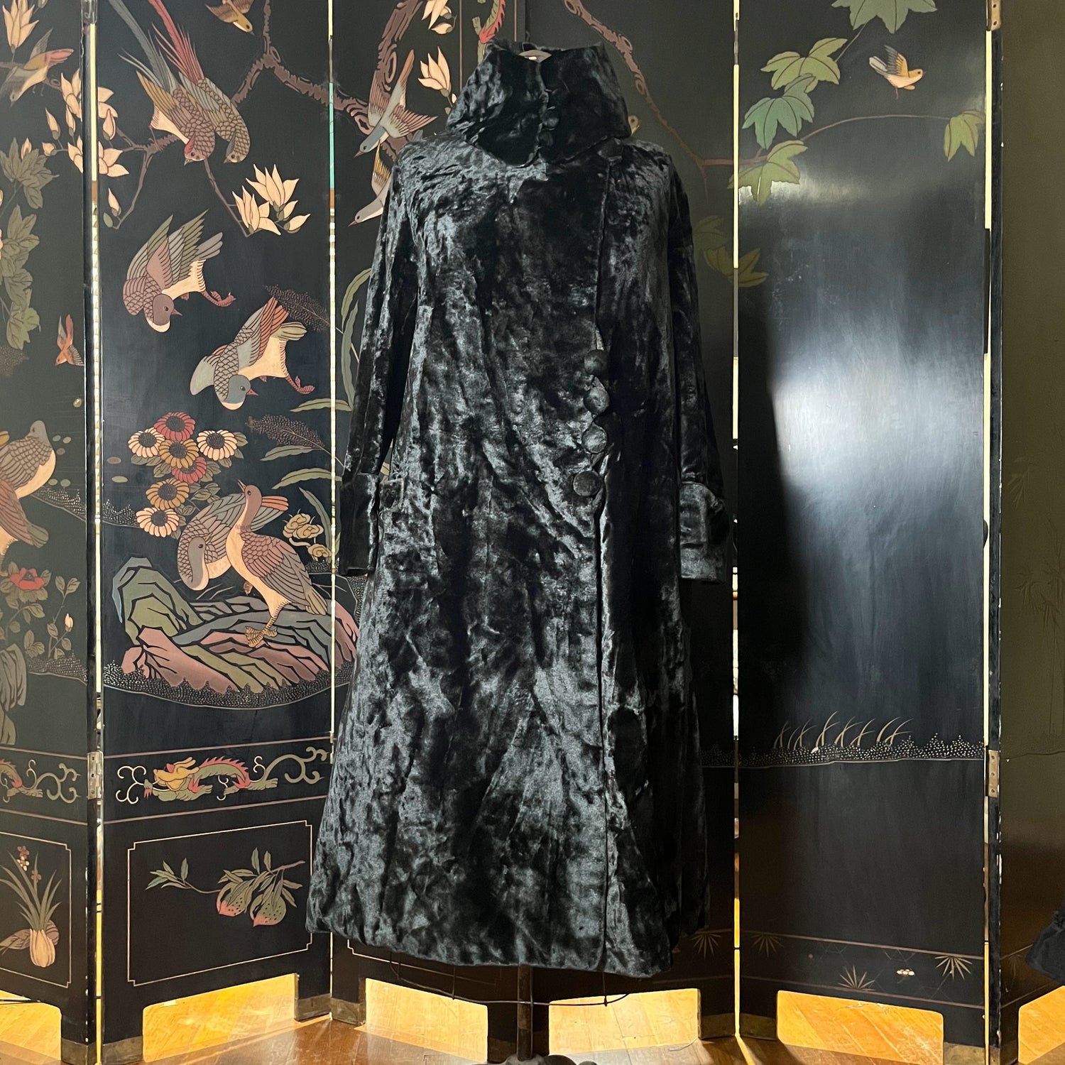 c. 1910s-1920s Faux Seal Plush Coat