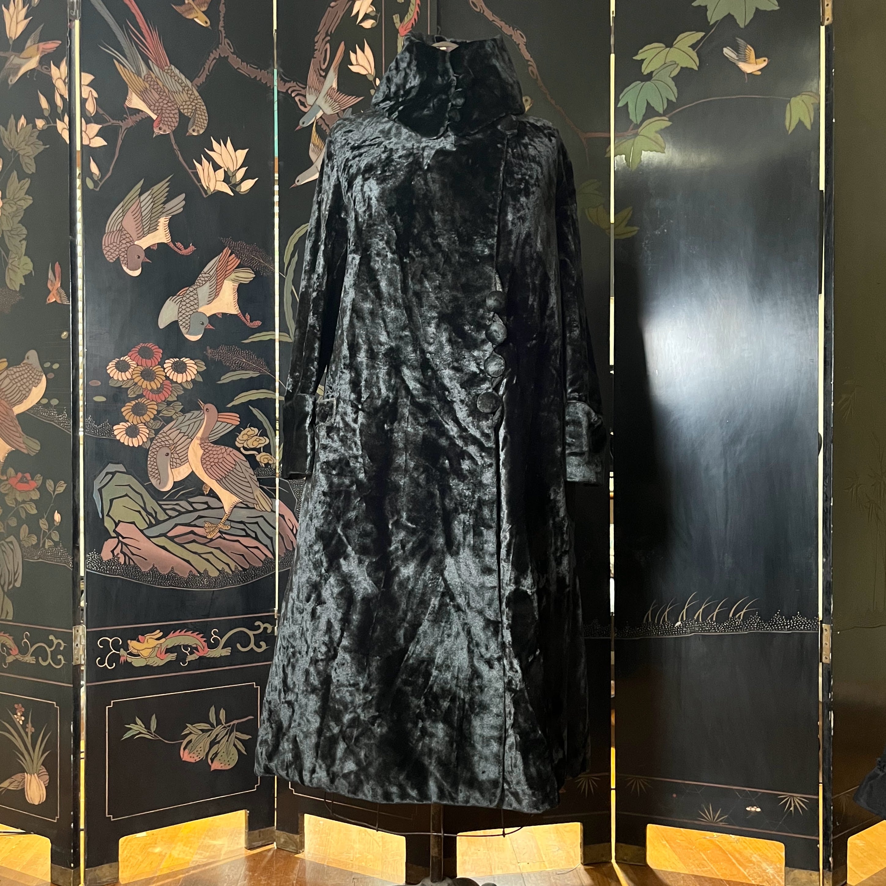 c. 1910s-1920s Faux Seal Plush Coat
