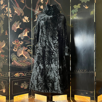 c. 1910s-1920s Faux Seal Plush Coat
