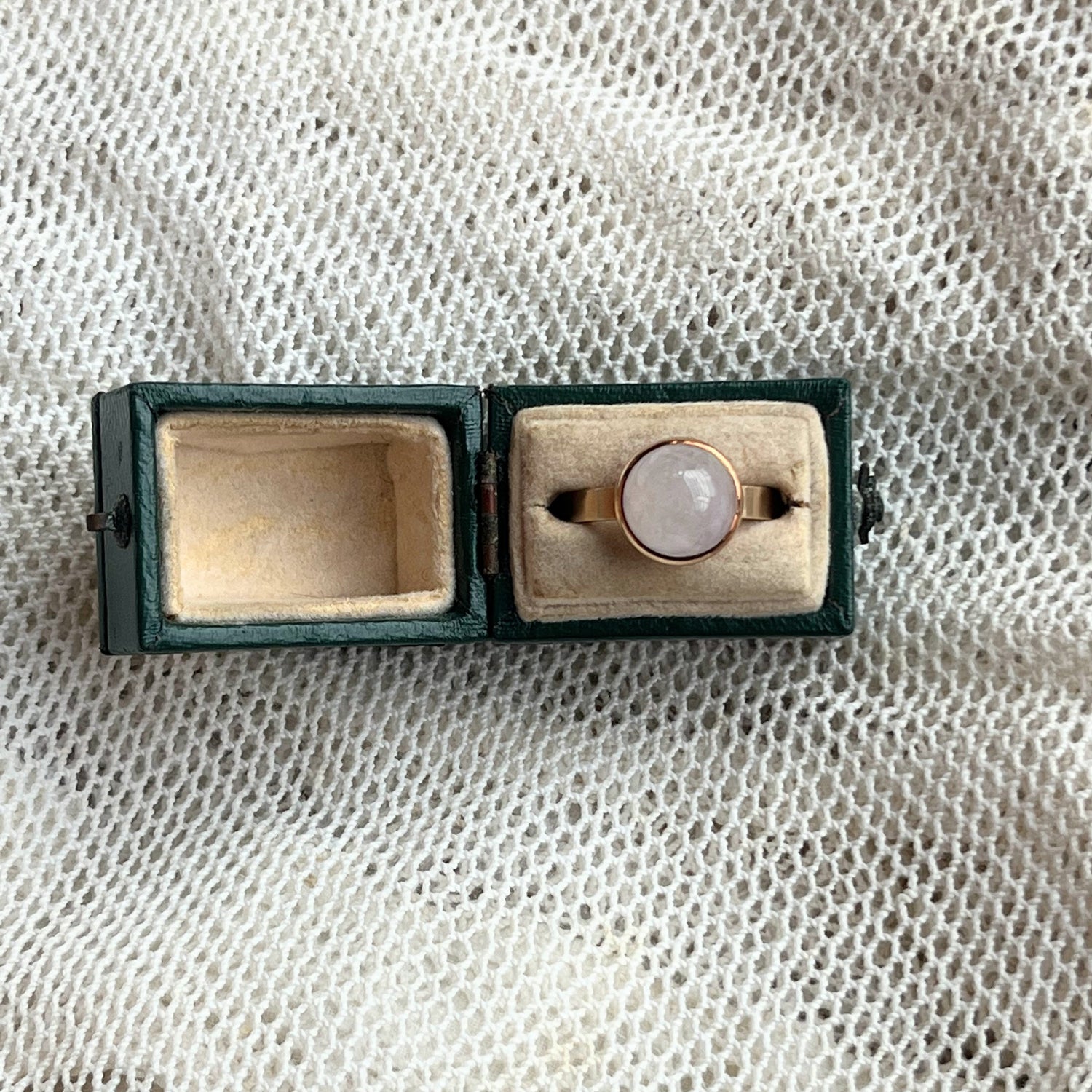 Turn of the Century 10k + 14k Gold Quartz Cabochon Conversion Ring