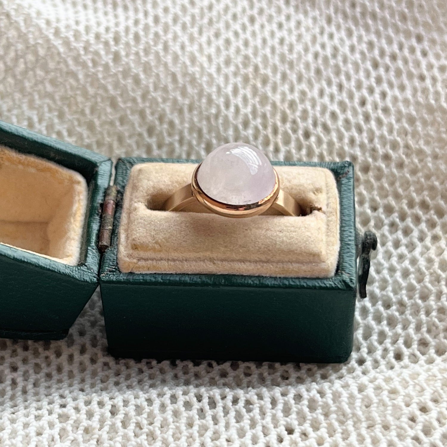 Turn of the Century 10k + 14k Gold Quartz Cabochon Conversion Ring