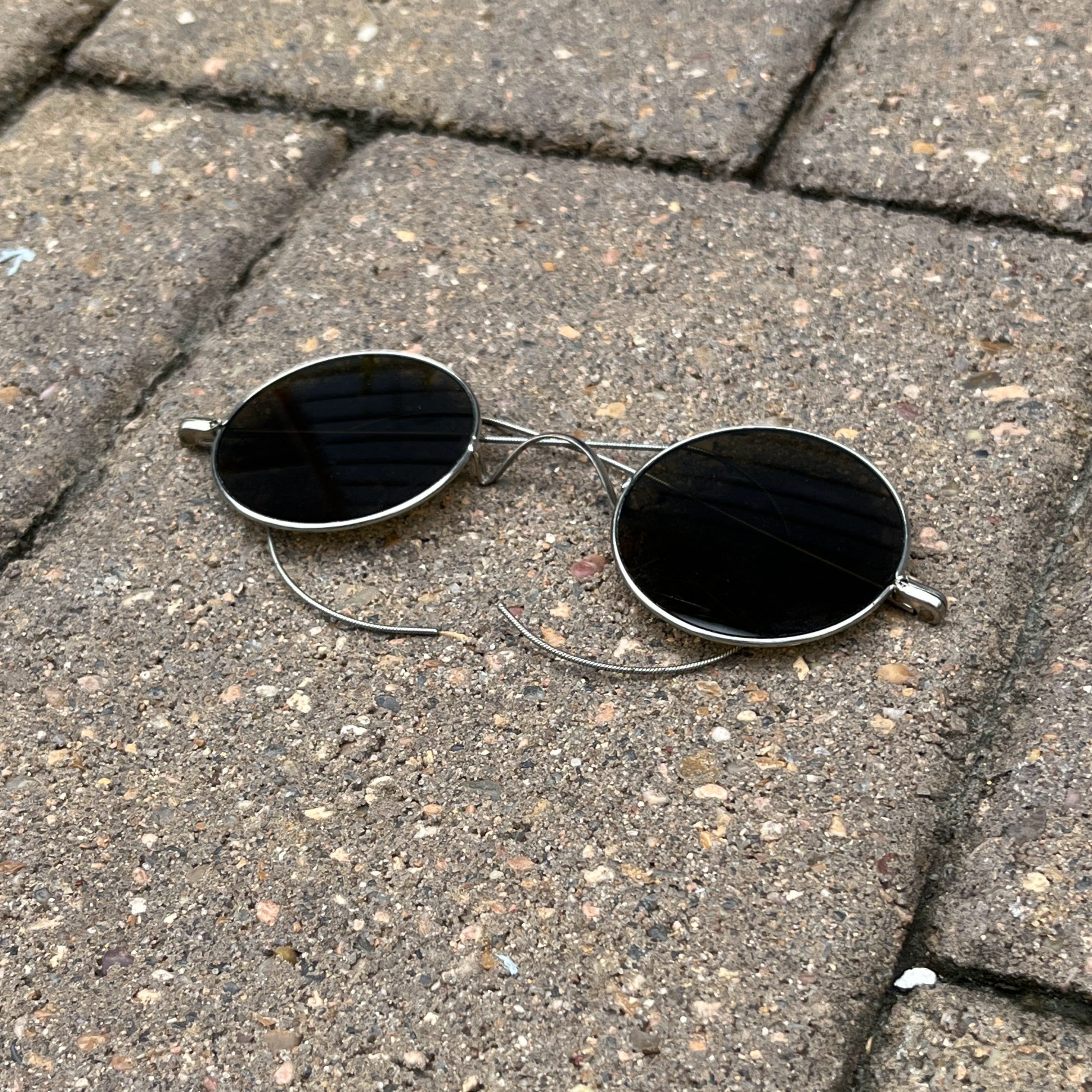 c. 1910s-1920s Smoked Glass Round Sunglasses
