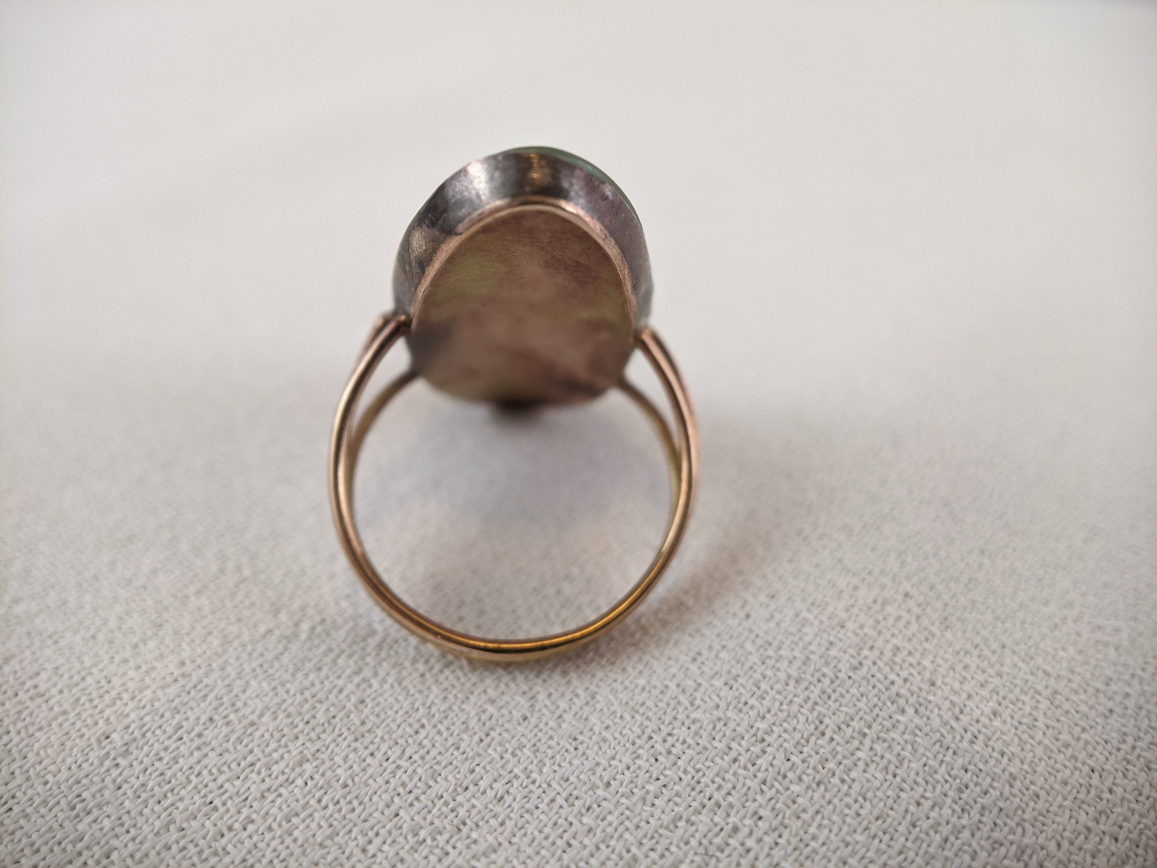 Georgian 18th Century Gold Memorial Sepia Ring | Size 7.25