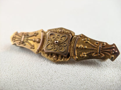 Victorian 9k Gold Hair Brooch
