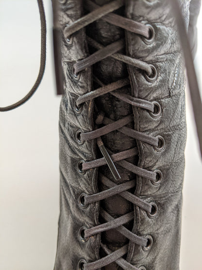 1910s-1920s Black Lace Up Boots | Approx Sz 6-6.5