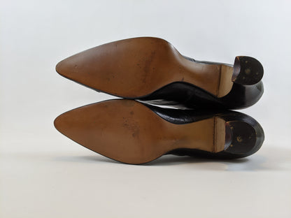 1920s Black Lace Up Louis Heel Boots | Approx Sz 6.5-7
