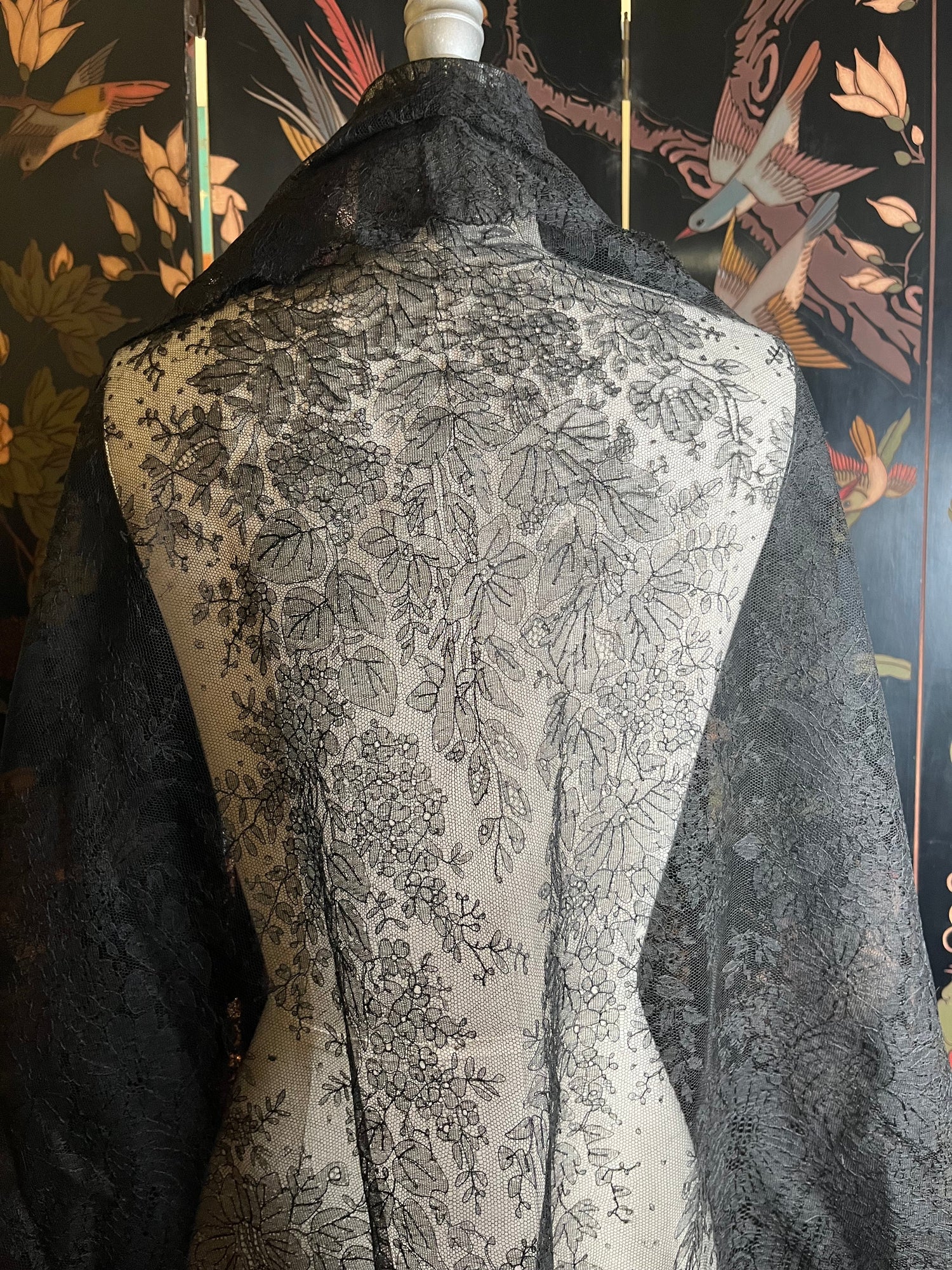 RESERVED | c. 1860s Chantilly Lace Shawl