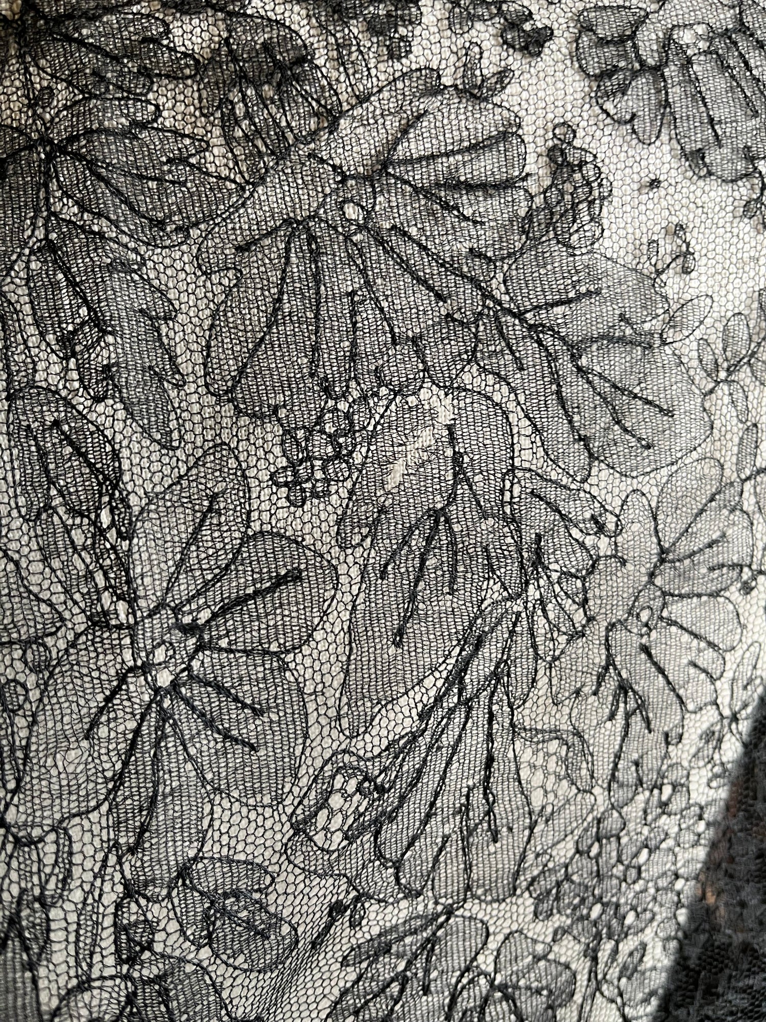 RESERVED | c. 1860s Chantilly Lace Shawl
