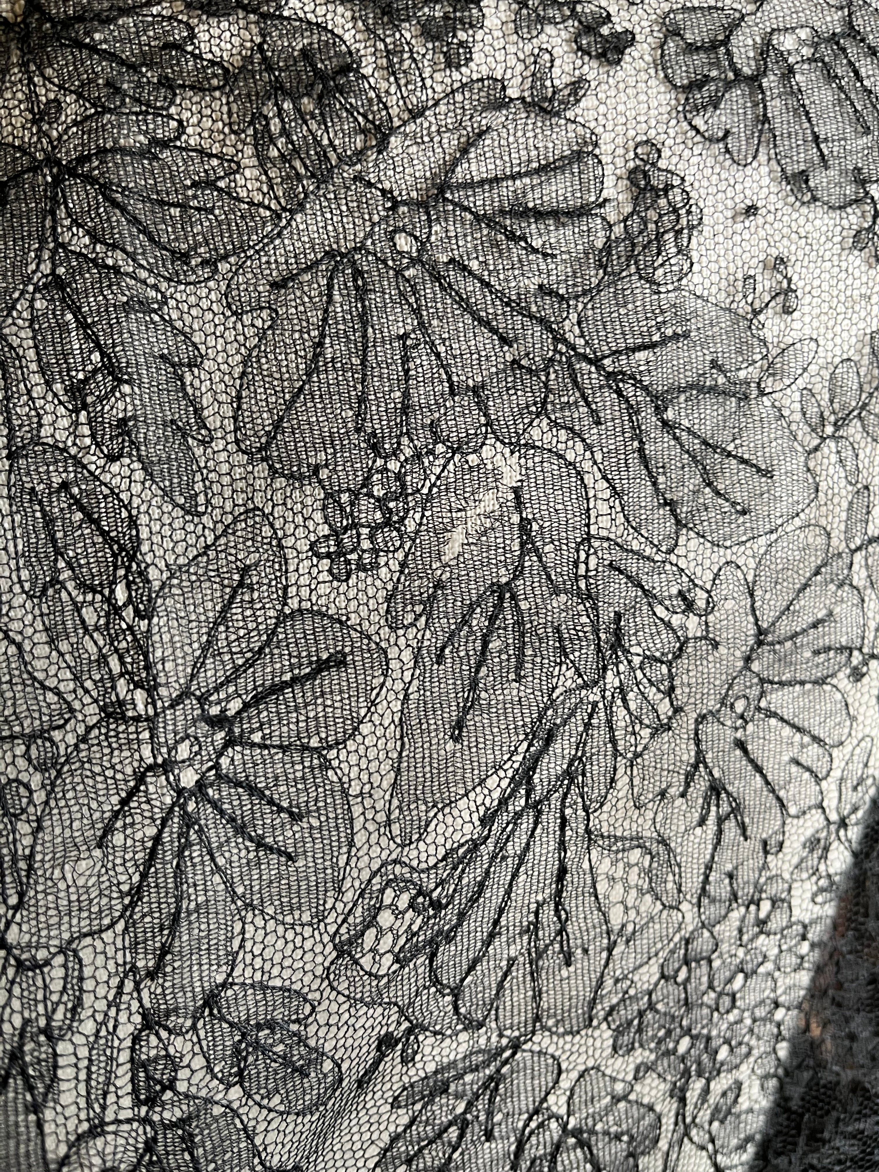 RESERVED | c. 1860s Chantilly Lace Shawl