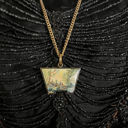 Mid-19th c. 14k Gold Enamel Locket with Hair