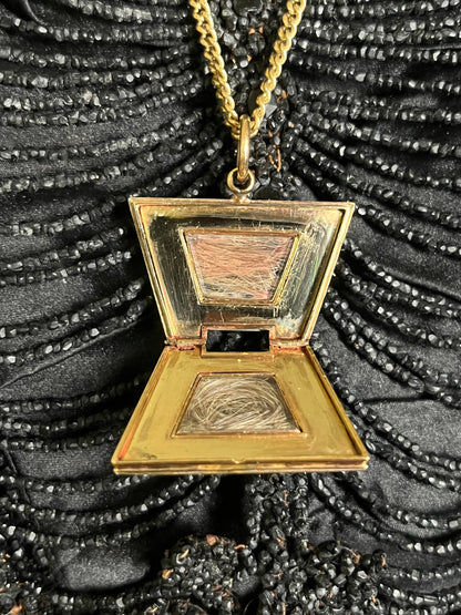 Mid-19th c. 14k Gold Enamel Locket with Hair