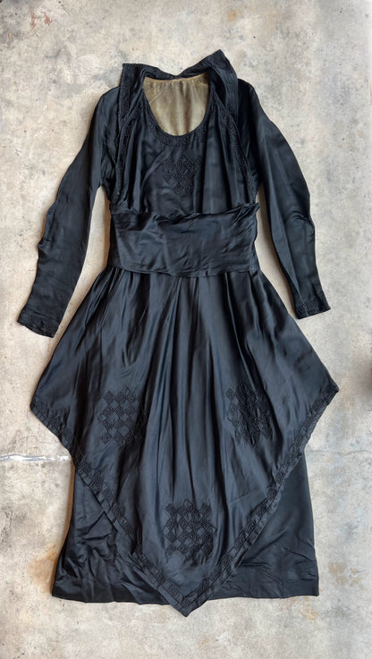 c. 19-Teens Black Silk Dress | Study + Display