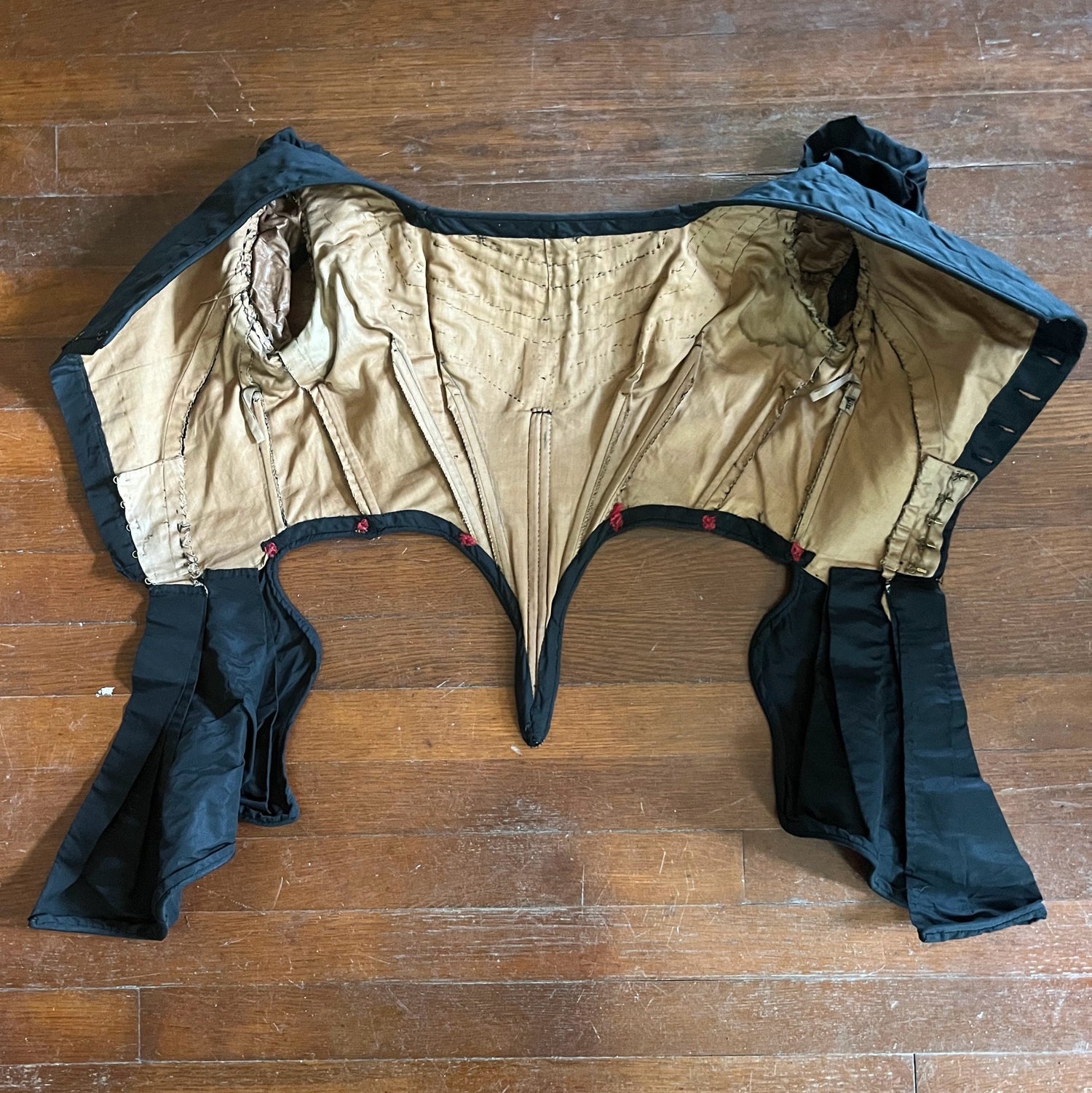 c. 1860s Black Silk Bodice
