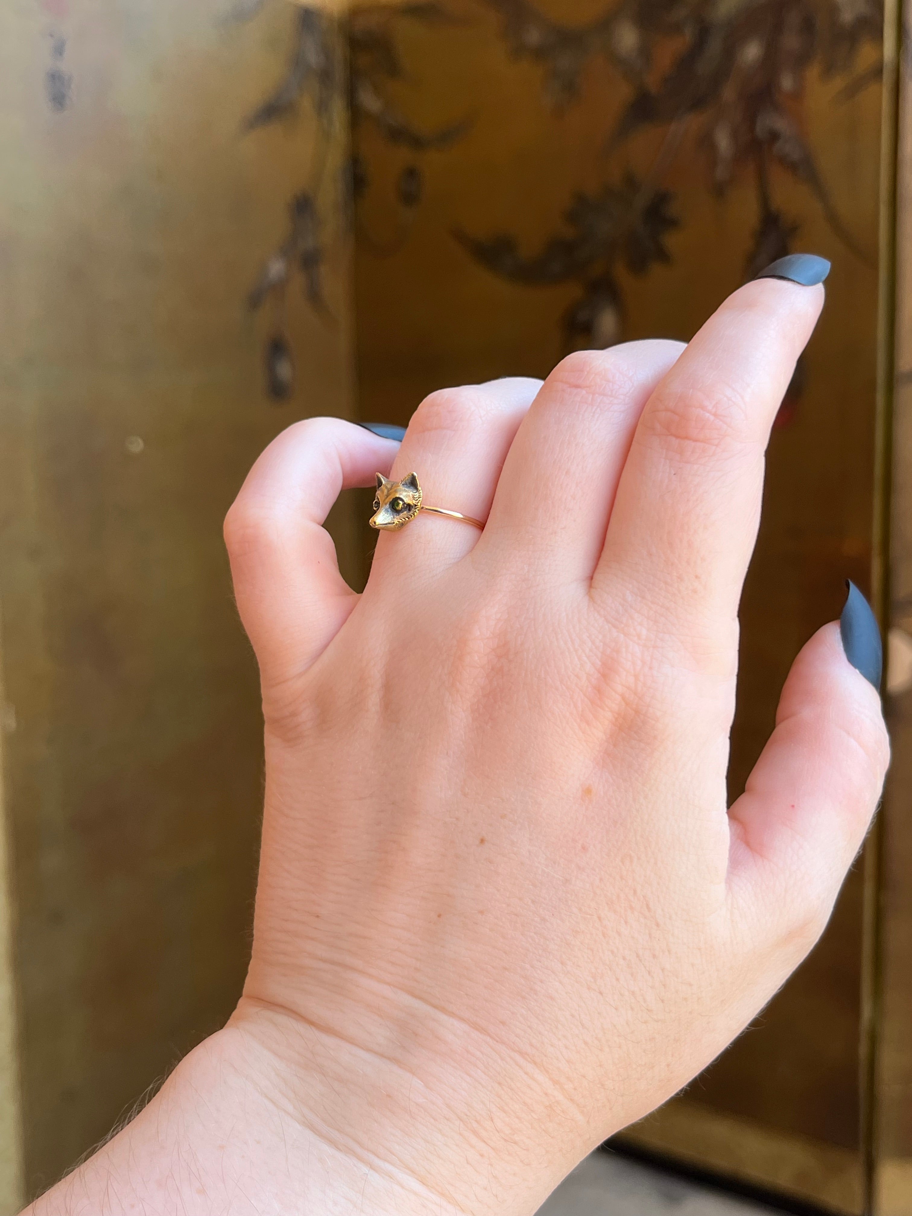 c. Early 1900s 14k Gold Fox Conversion Ring