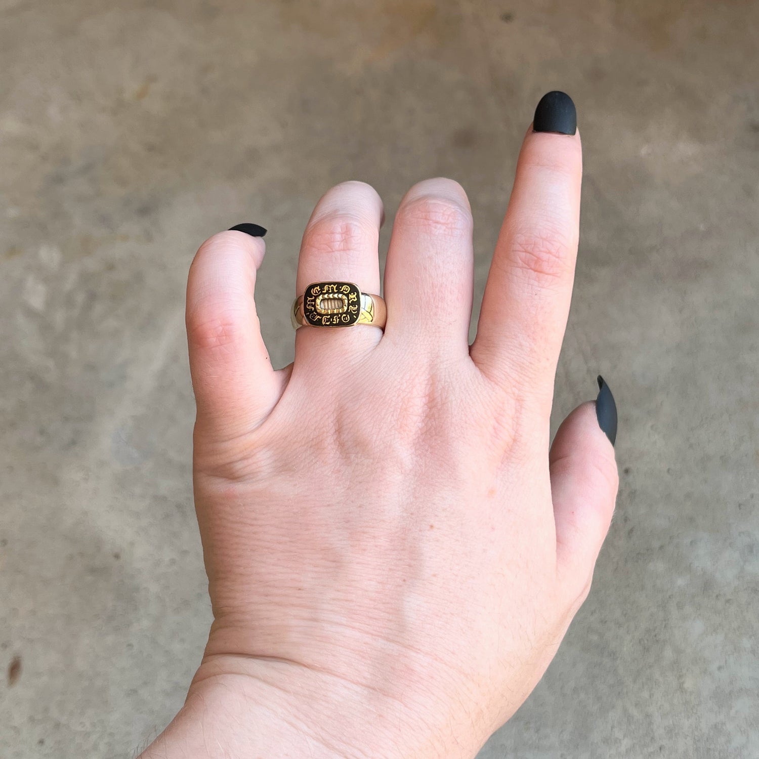 19th c. 14k Gold "In Memory Of" Conversion Ring