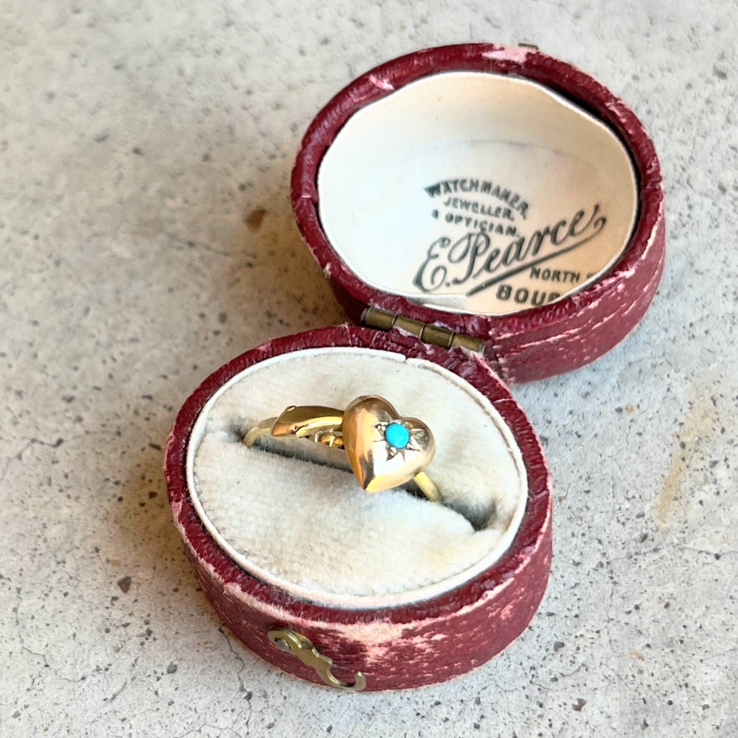 19th c. 9k Gold Snake Heart Ring