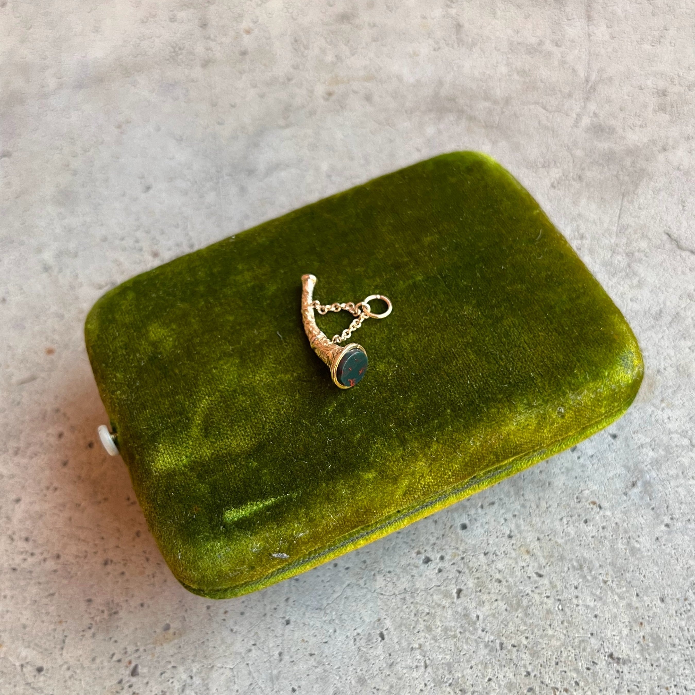 Mid-19th c. Horn Bloodstone Fob