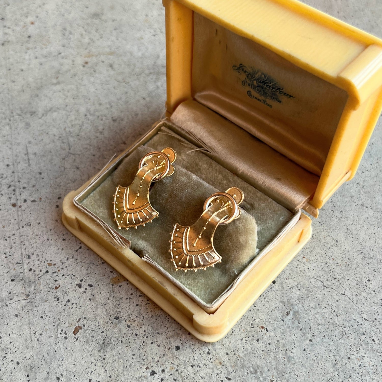 c. 1880s Gold Plated Earrings with 14k Gold Ear Wires