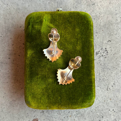 c. 1880s Gold Plated Earrings with 14k Gold Ear Wires