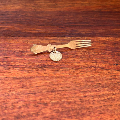 c. 1910s-1920s Fork + Shell Brooch