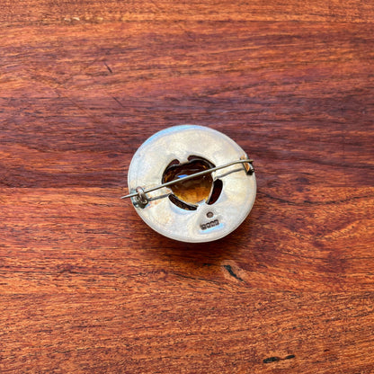 1948 Sterling Silver Scottish Citrine Heart Brooch