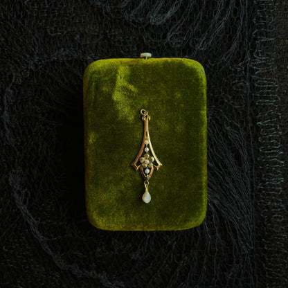 c. 1910s 10k Gold Forget Me Not Lavalier Pendant