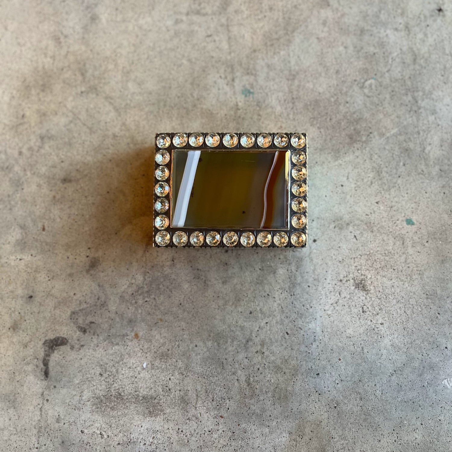 19th c. Striped Agate + Rock Crystal Box