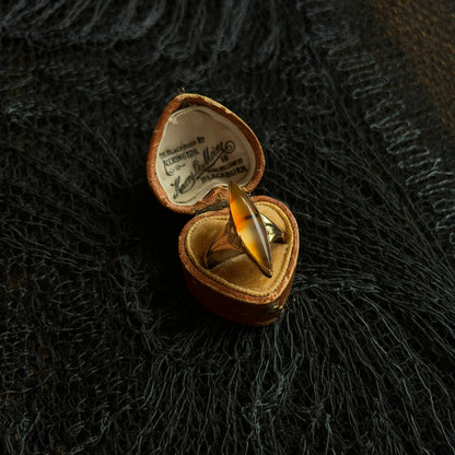 c. 1890s-1900s 14k Gold Banded Agate Ring