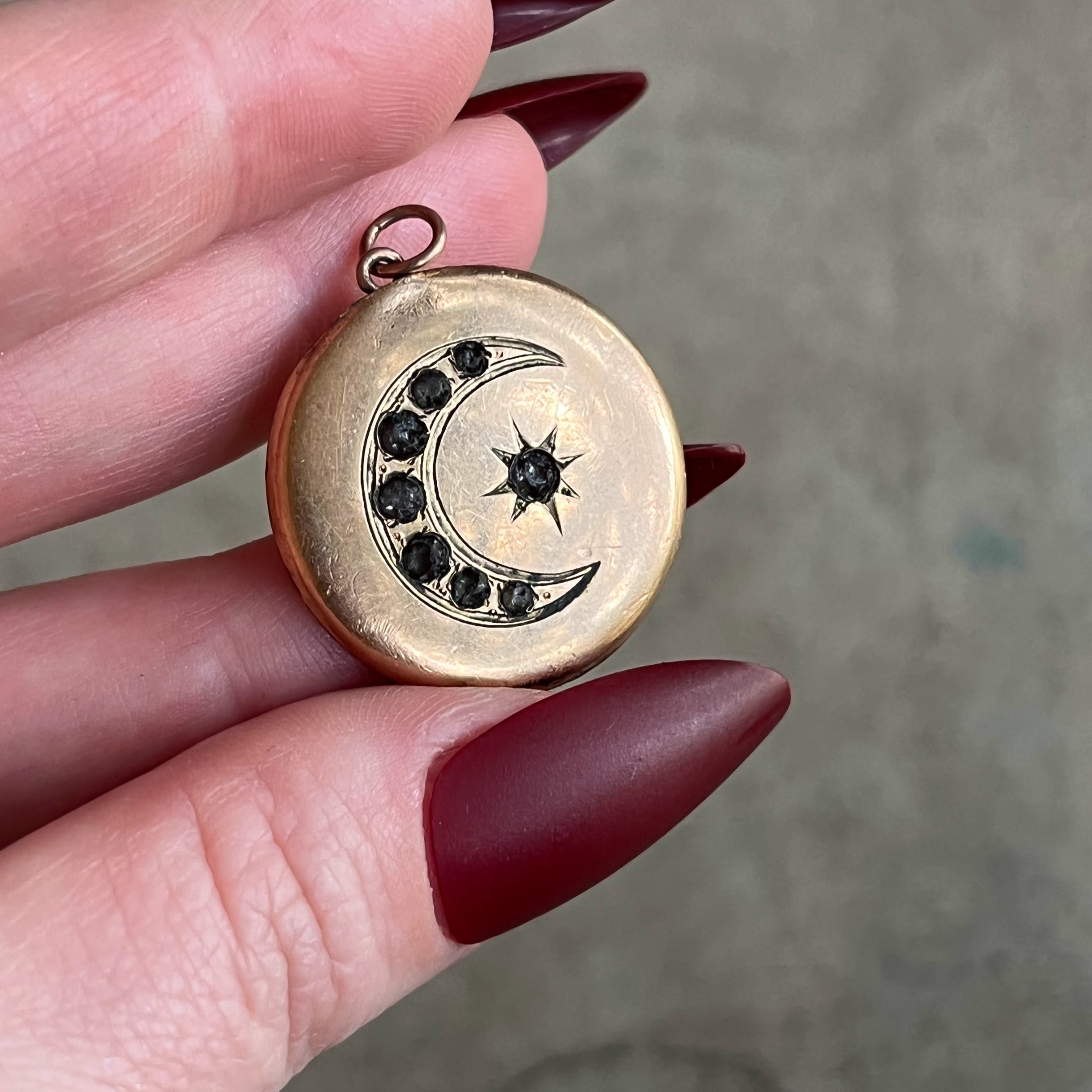 c. 1900s-1910s Celestial Locket | As Is Front Half Only