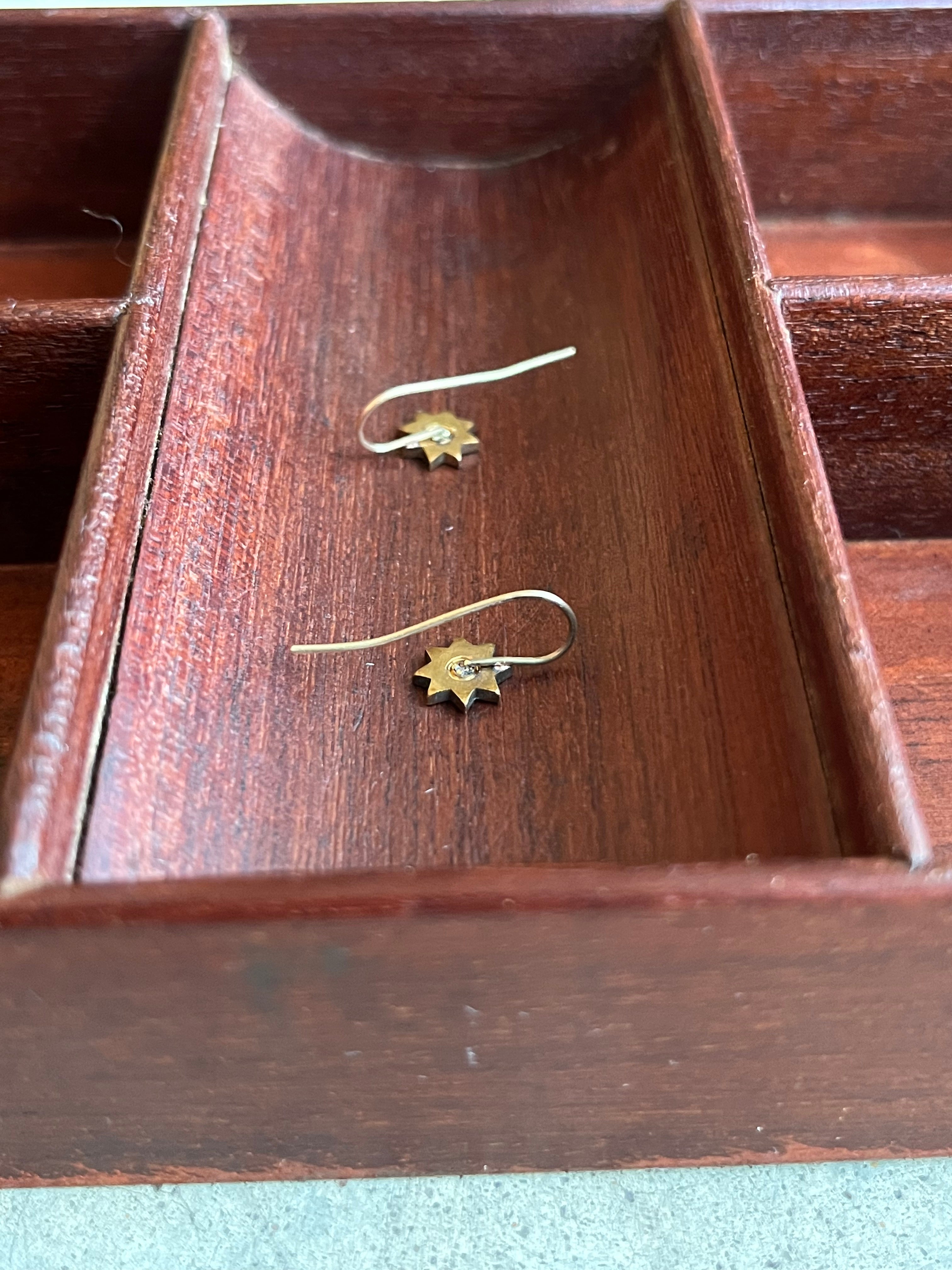 c. 1890s-1900s Star Earrings