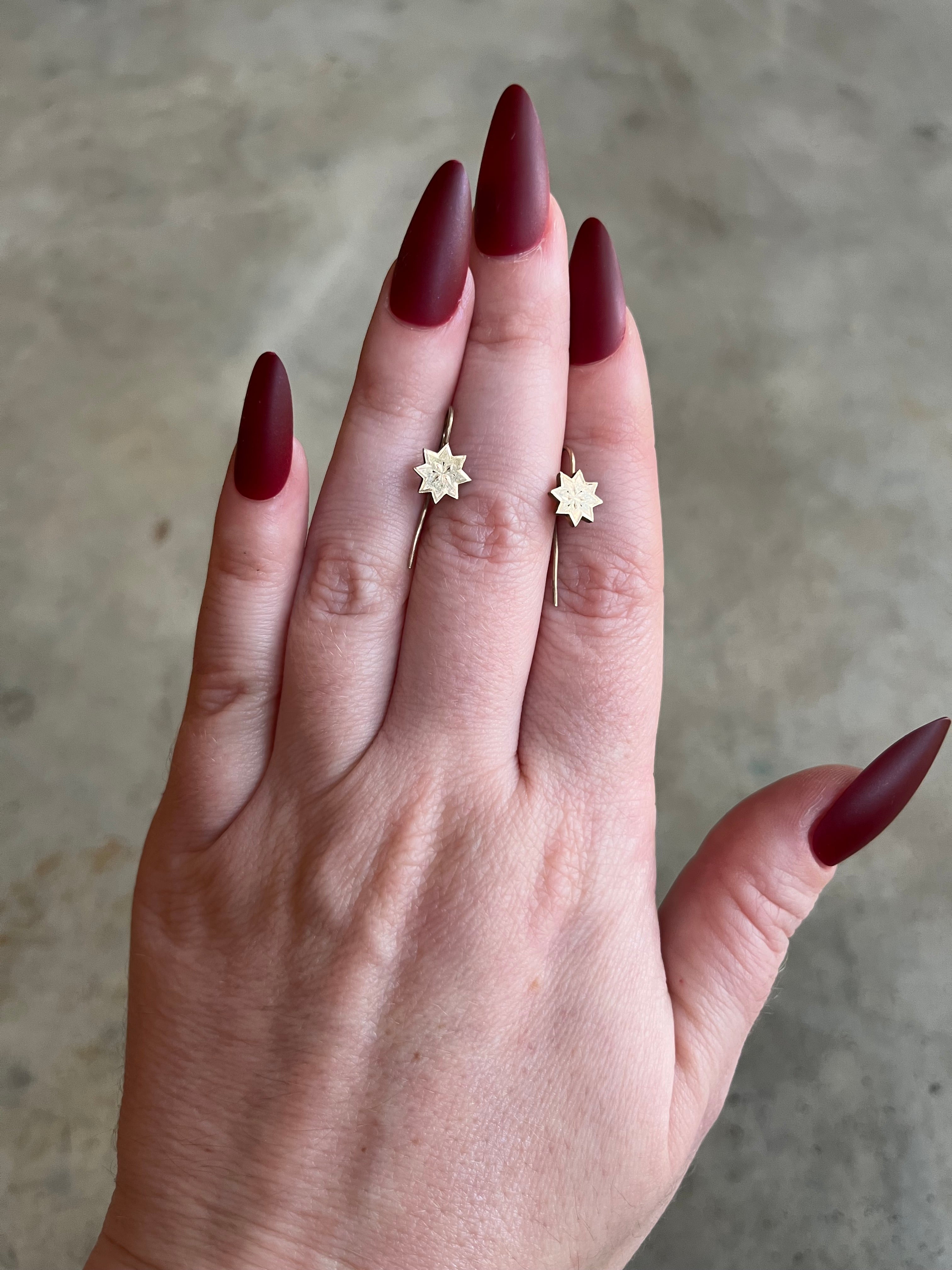 c. 1890s-1900s Star Earrings