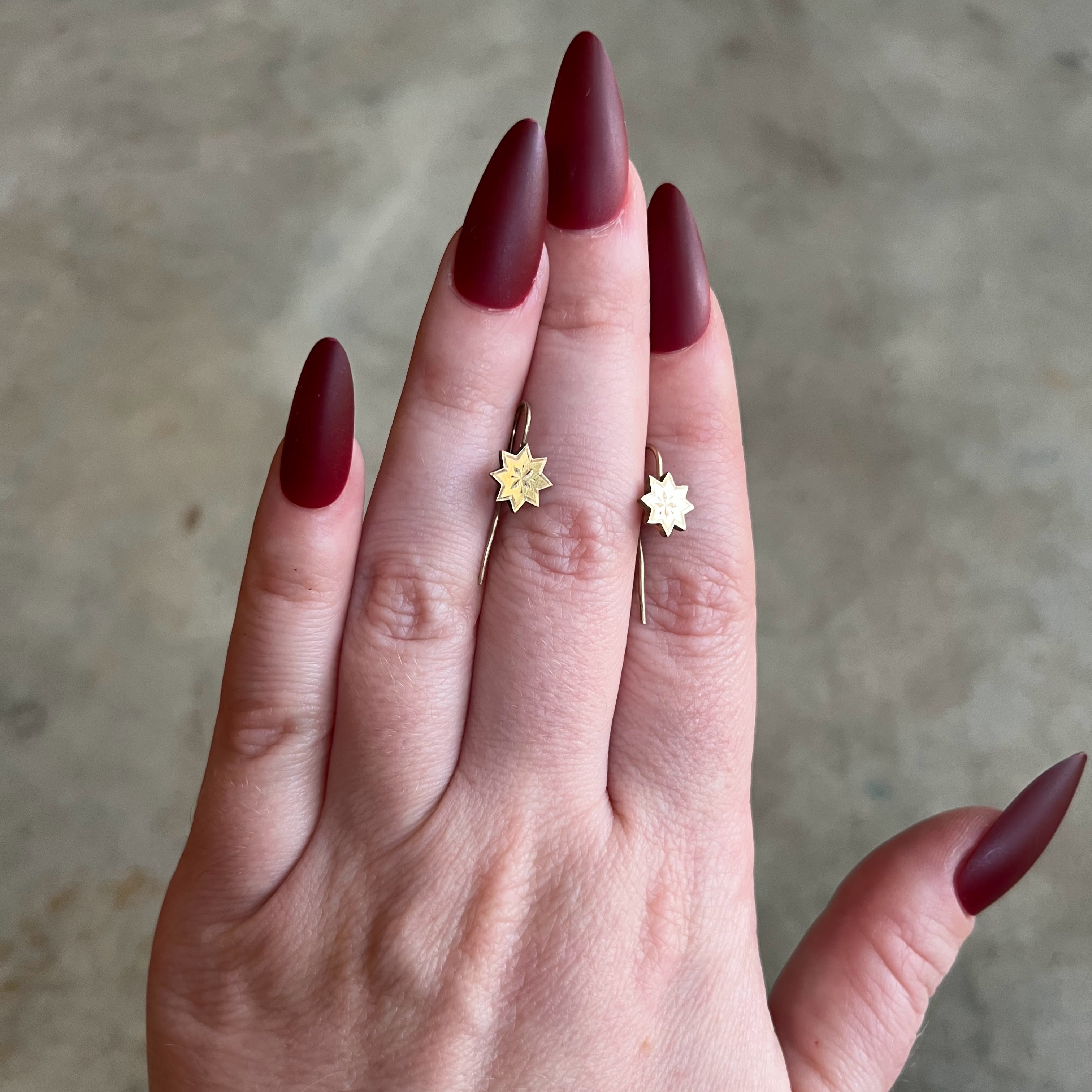 c. 1890s-1900s Star Earrings