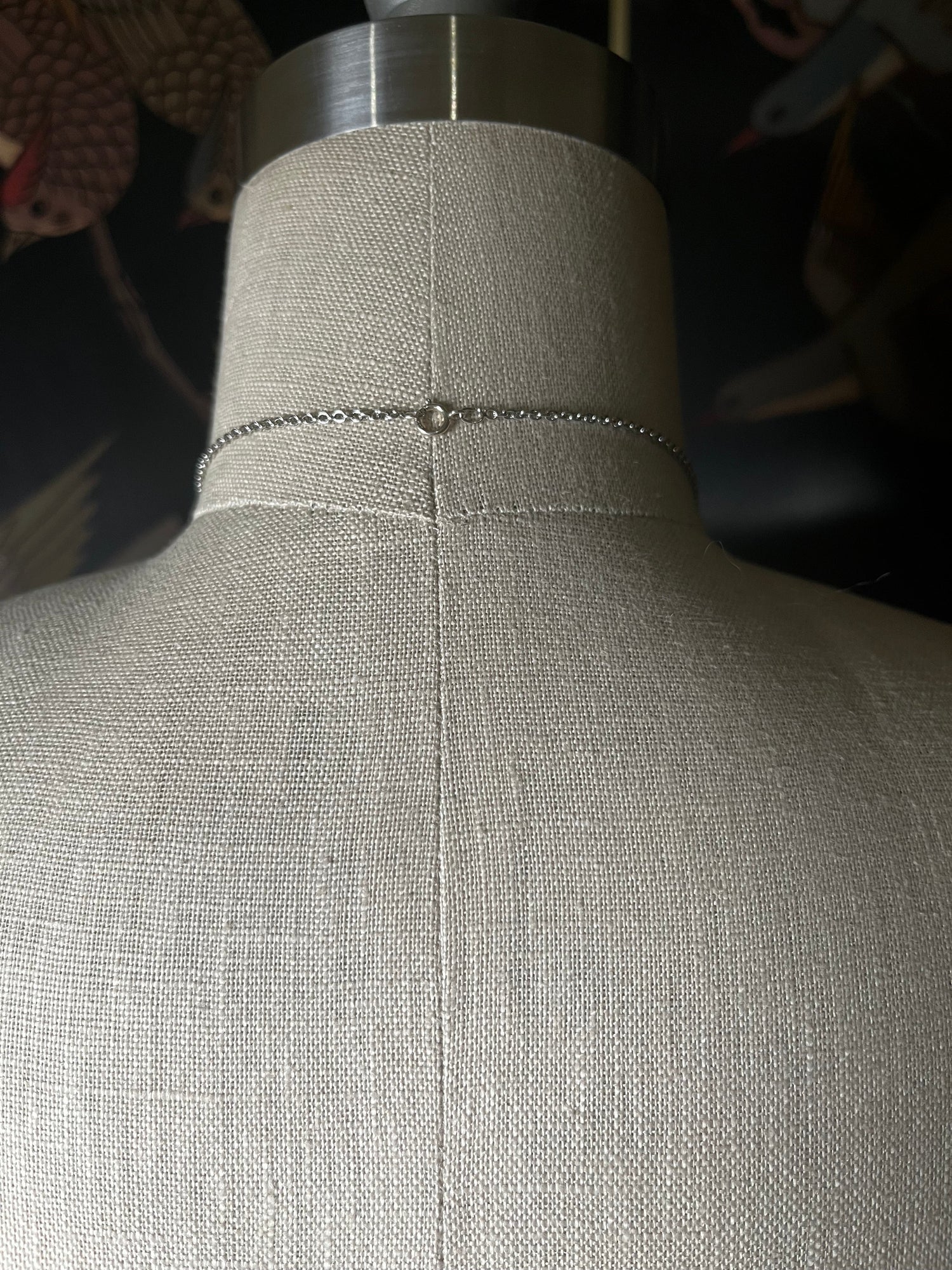 Art Deco Silver Guilloche Enamel Bottle Necklace