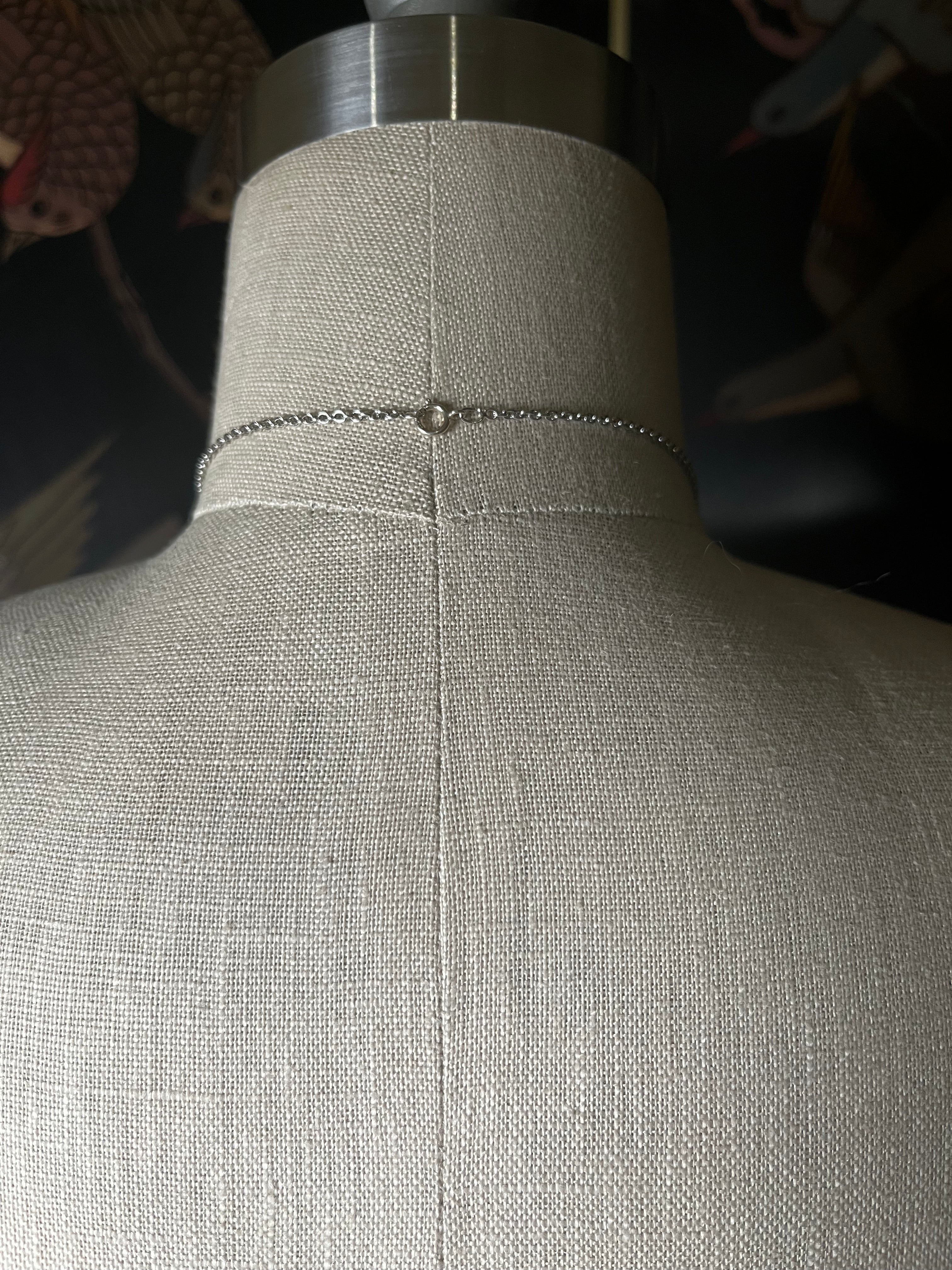 Art Deco Silver Guilloche Enamel Bottle Necklace