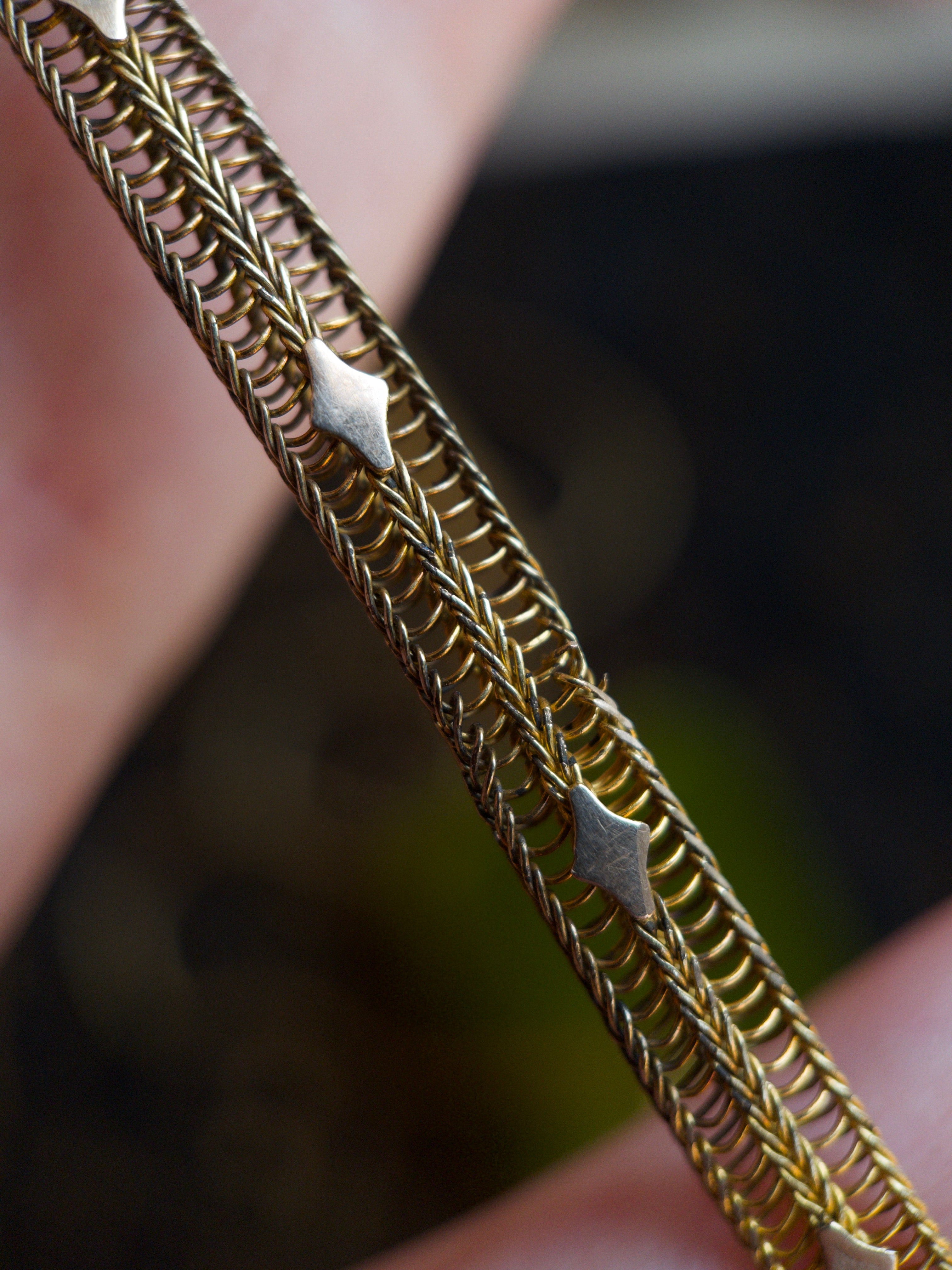 c. 1870s-1880s 14k Gold Unusual Long Guard Chain Necklace