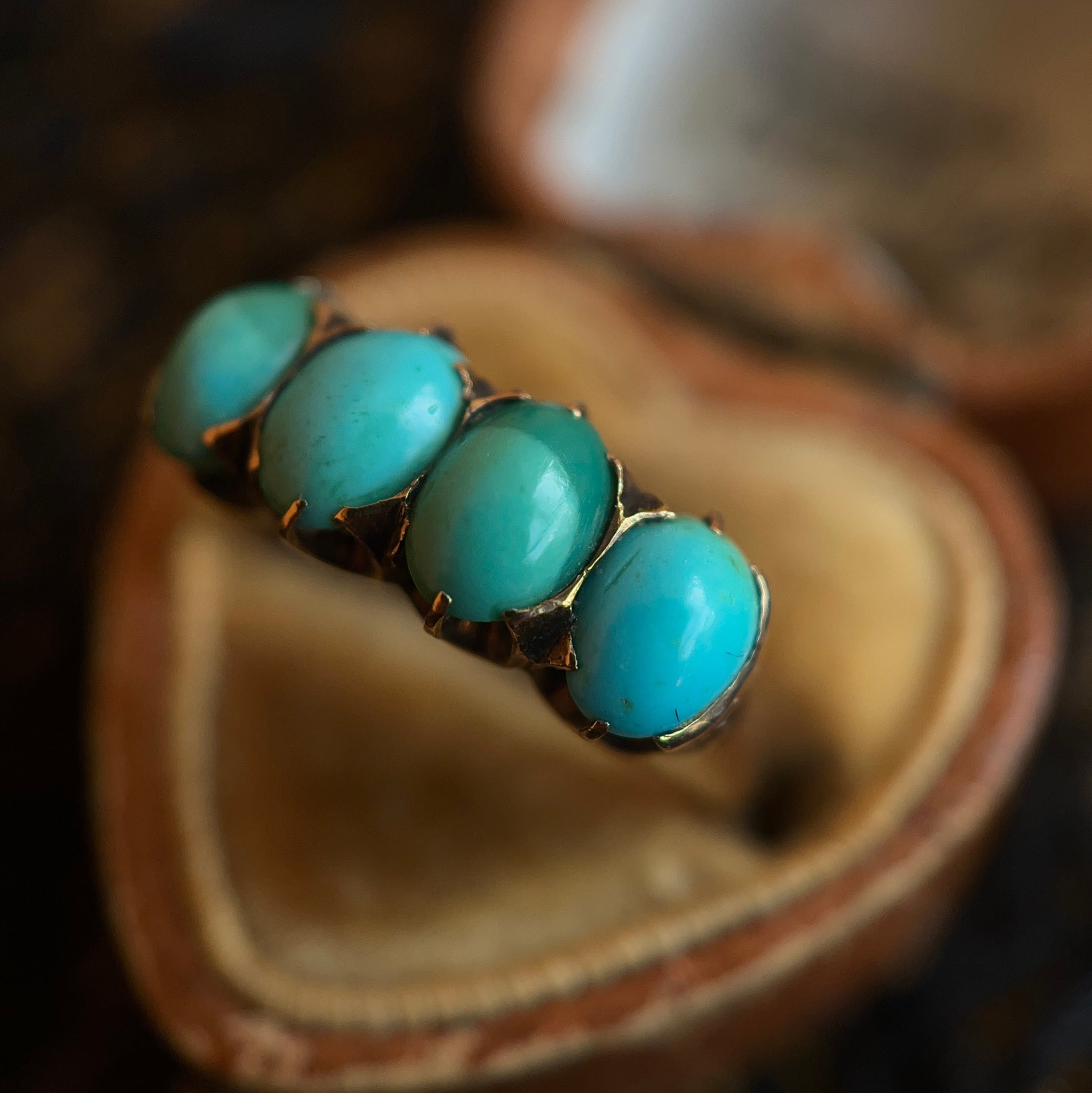 c. 1890s-1900s 10k Gold Turquoise Ring