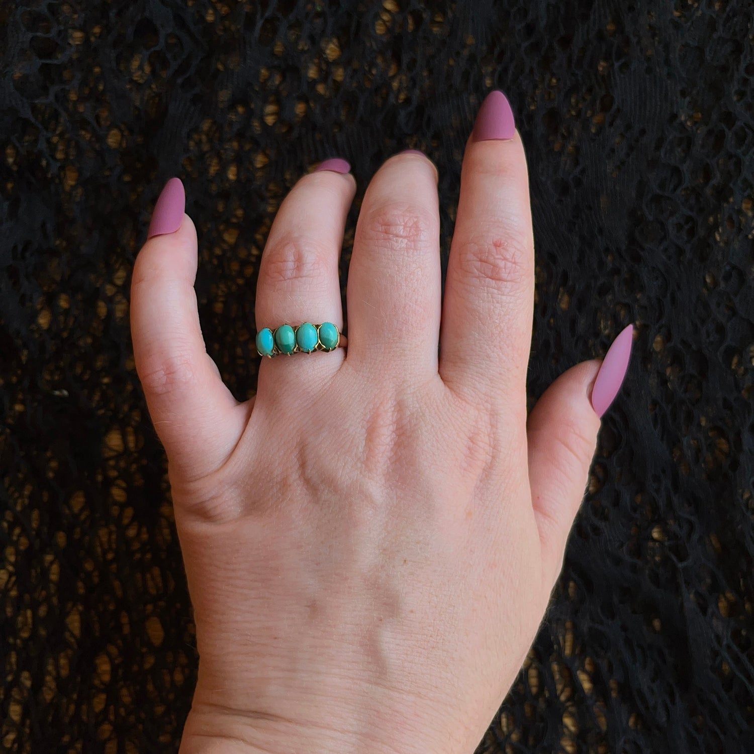 c. 1890s-1900s 10k Gold Turquoise Ring