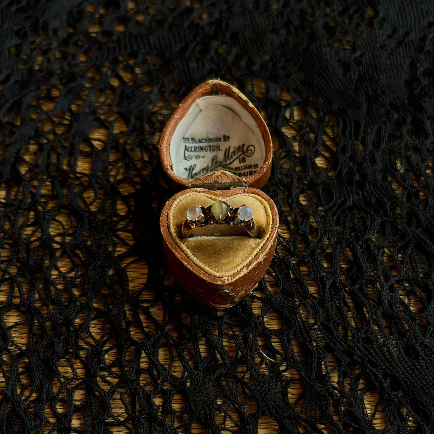c. 1890s-1900s 9k Moonstone Cat&