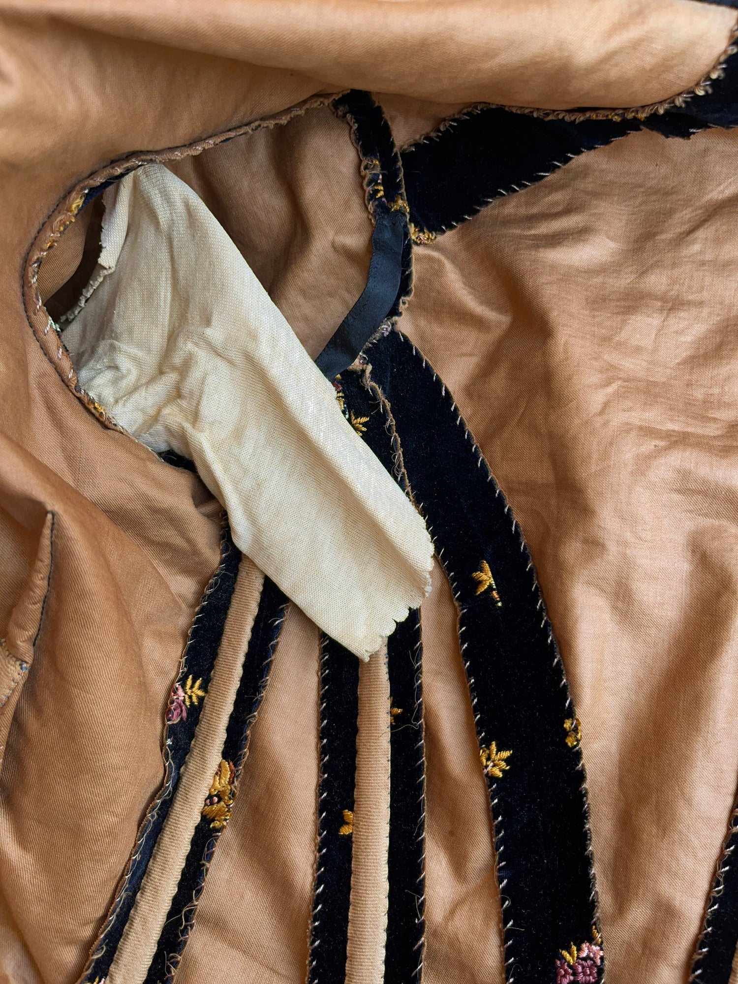 c. 1880s Velvet Embroidered Bodice