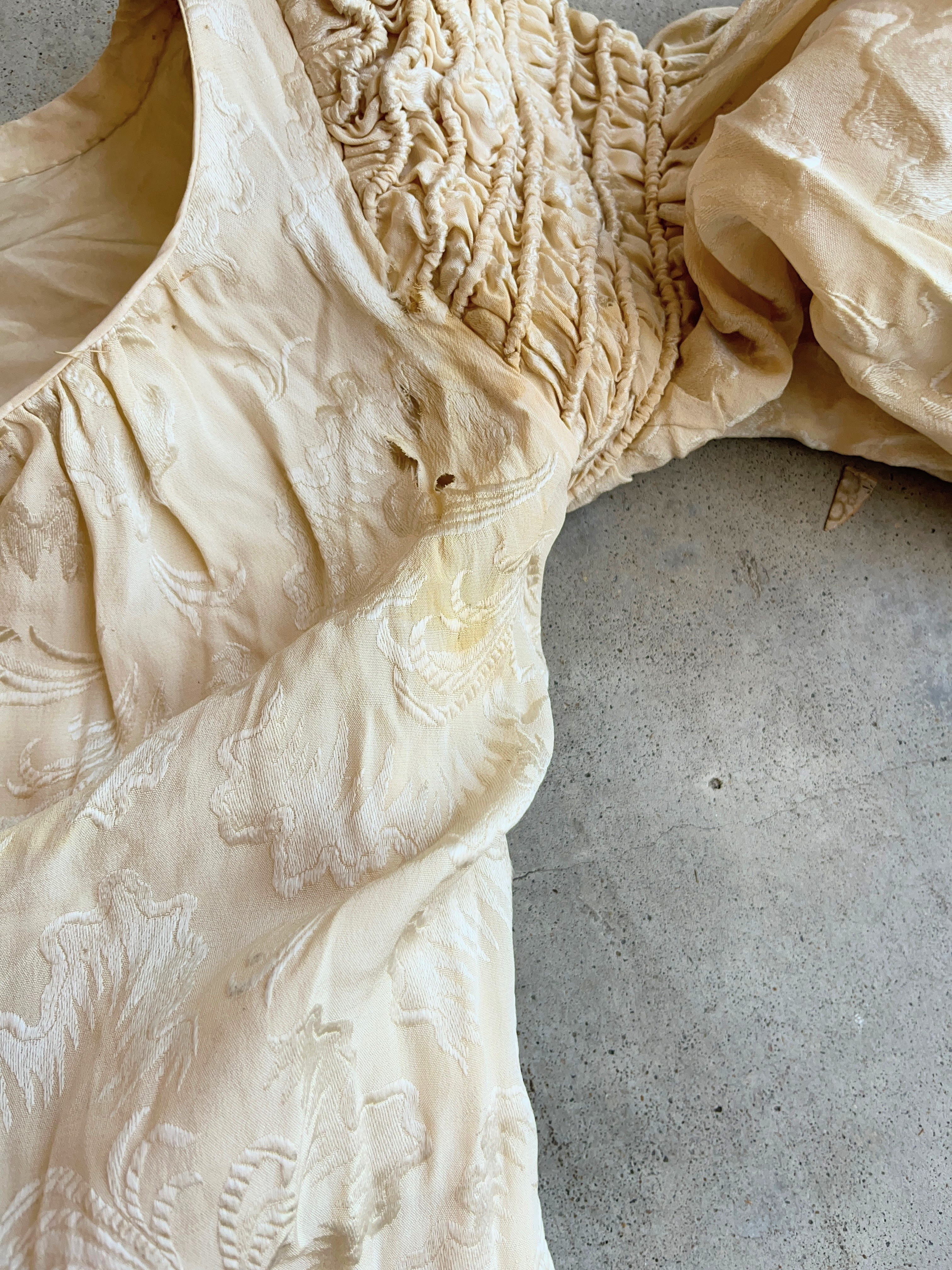 c. 1900s Cream Silk Dress
