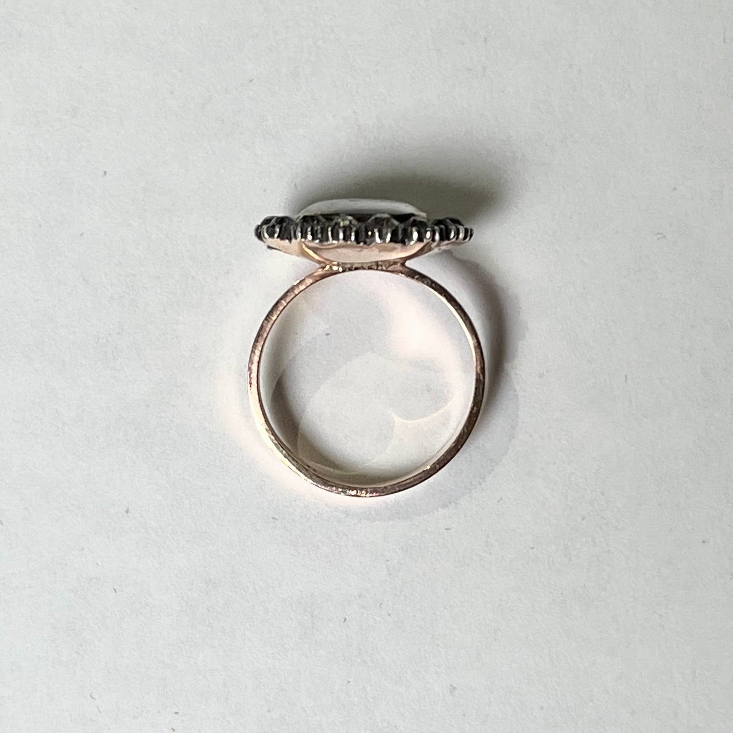 Early 19th c. Paste Stone + Woven Hair Conversion Ring